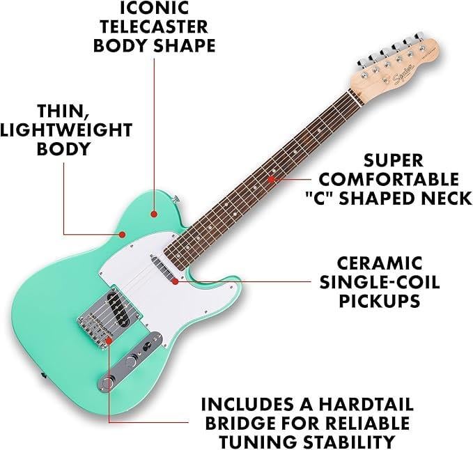Squier Debut Telecaster Laurel Klavye Sea Foam Green Elektro Gitar