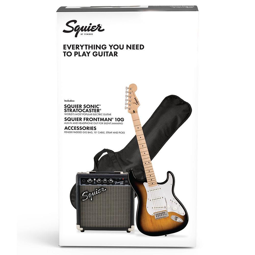 Squier Sonic Stratocaster 2 Ton Sunburst Frontman 10G Elektro Gitar Seti