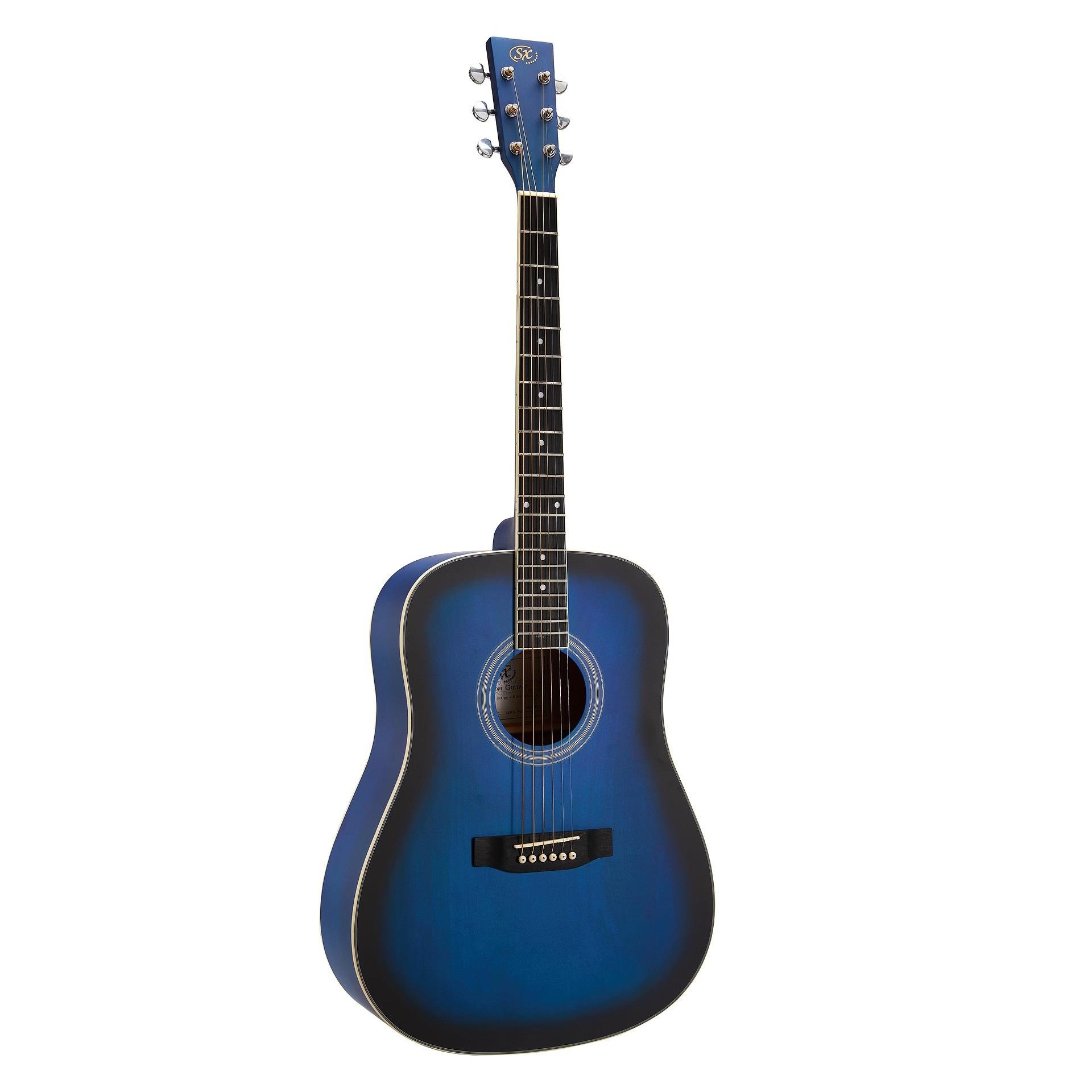 SX SD104KBUS Akustik Gitar (Blue Sunburst)
