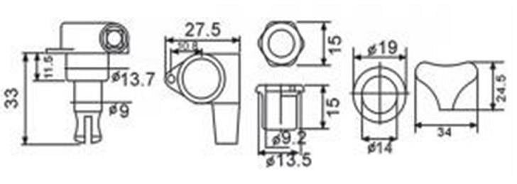 VALENCIA BMH7105BKR4 BASS GİTAR KULAĞI SİYAH, 4 SAĞ