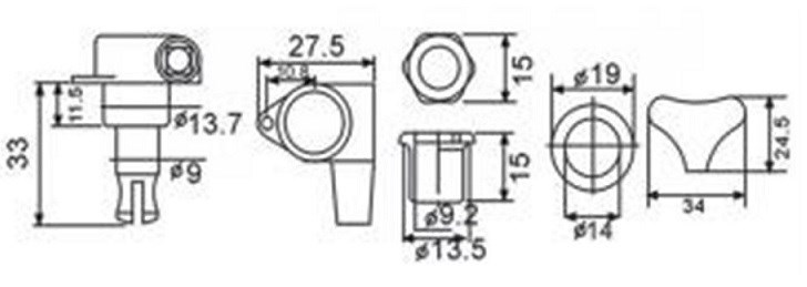 VALENCIA BMH7105BKR4 BASS GİTAR KULAĞI SİYAH, 4 SAĞ