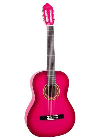 VALENCIA VC102TPKS KLASİK GİTAR, 1/2, PEMBE SUNBURST, SAP ÇELİKLİ