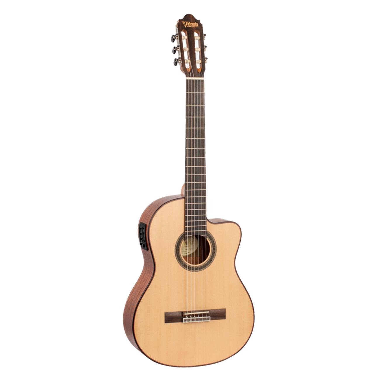 VALENCIA VC704CE ELEKTRO KLASİK GİTAR, CUTAWAY, 4/4, NATUREL