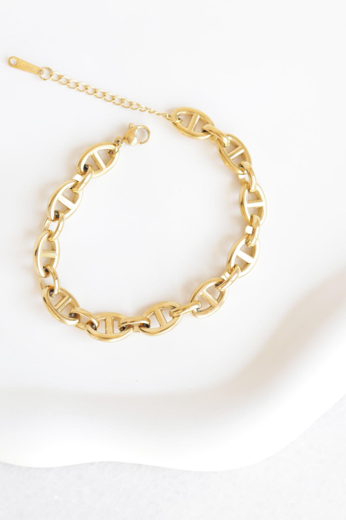 Oval Zincir Gold Bileklik