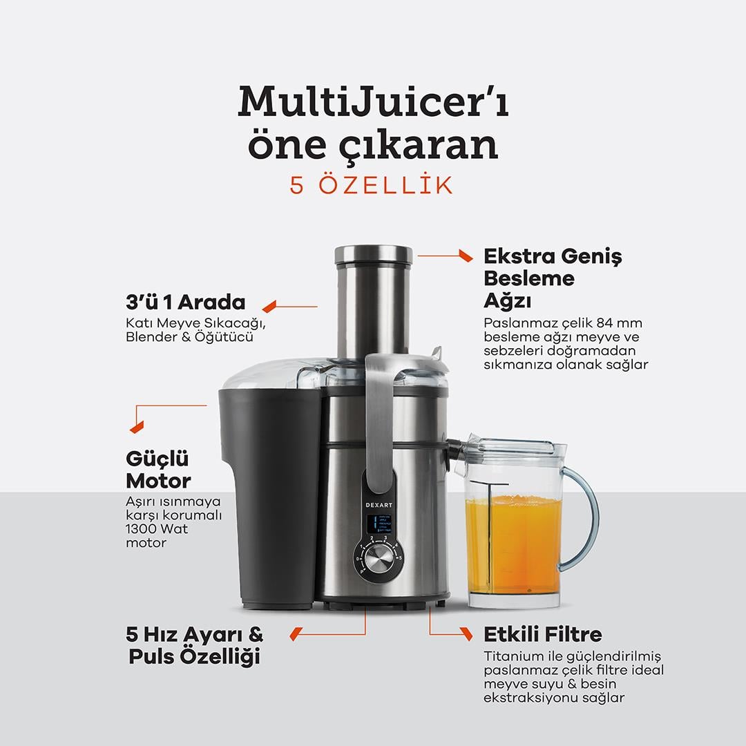 MultiJuicer Whole Fruit&Vegetable  Katı Meyve Sıkacağı