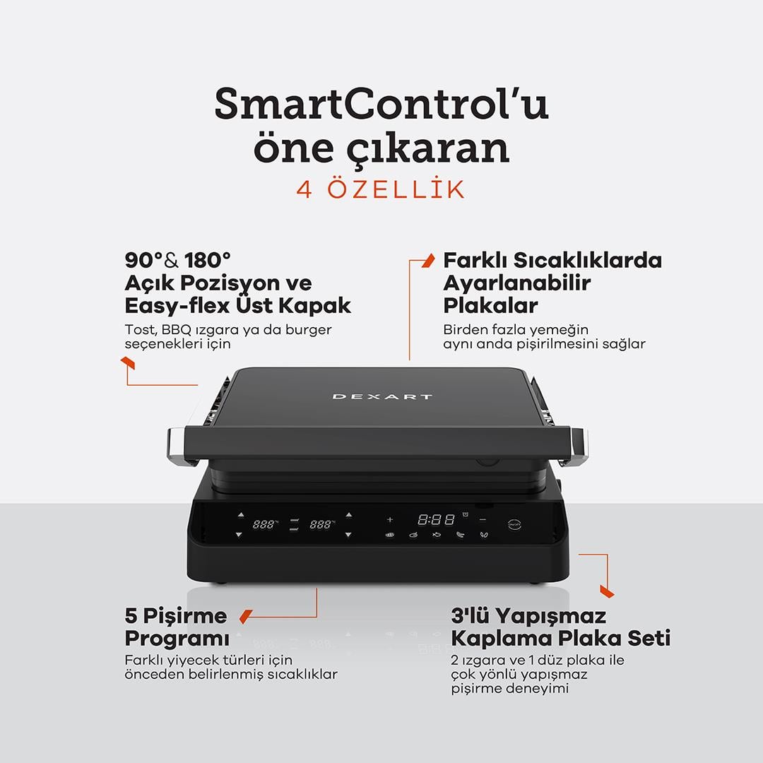 SmartControl Dijital Izgara Tost Makinesi