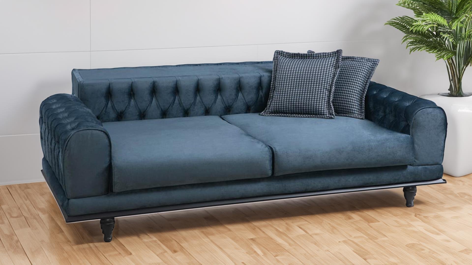 Arredo Kapitoneli Üçlü Koltuk