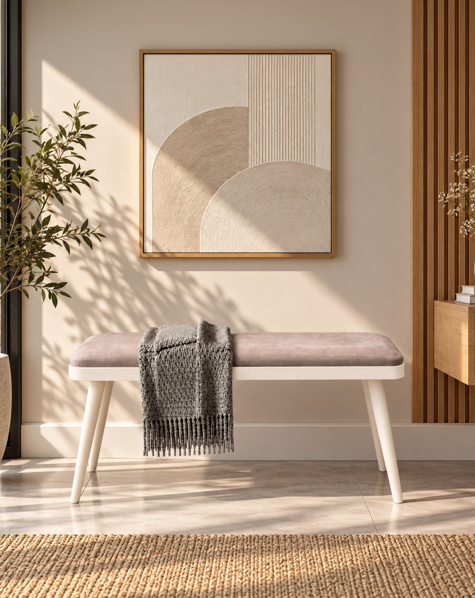 Vina Mini Bench Sedef Krem