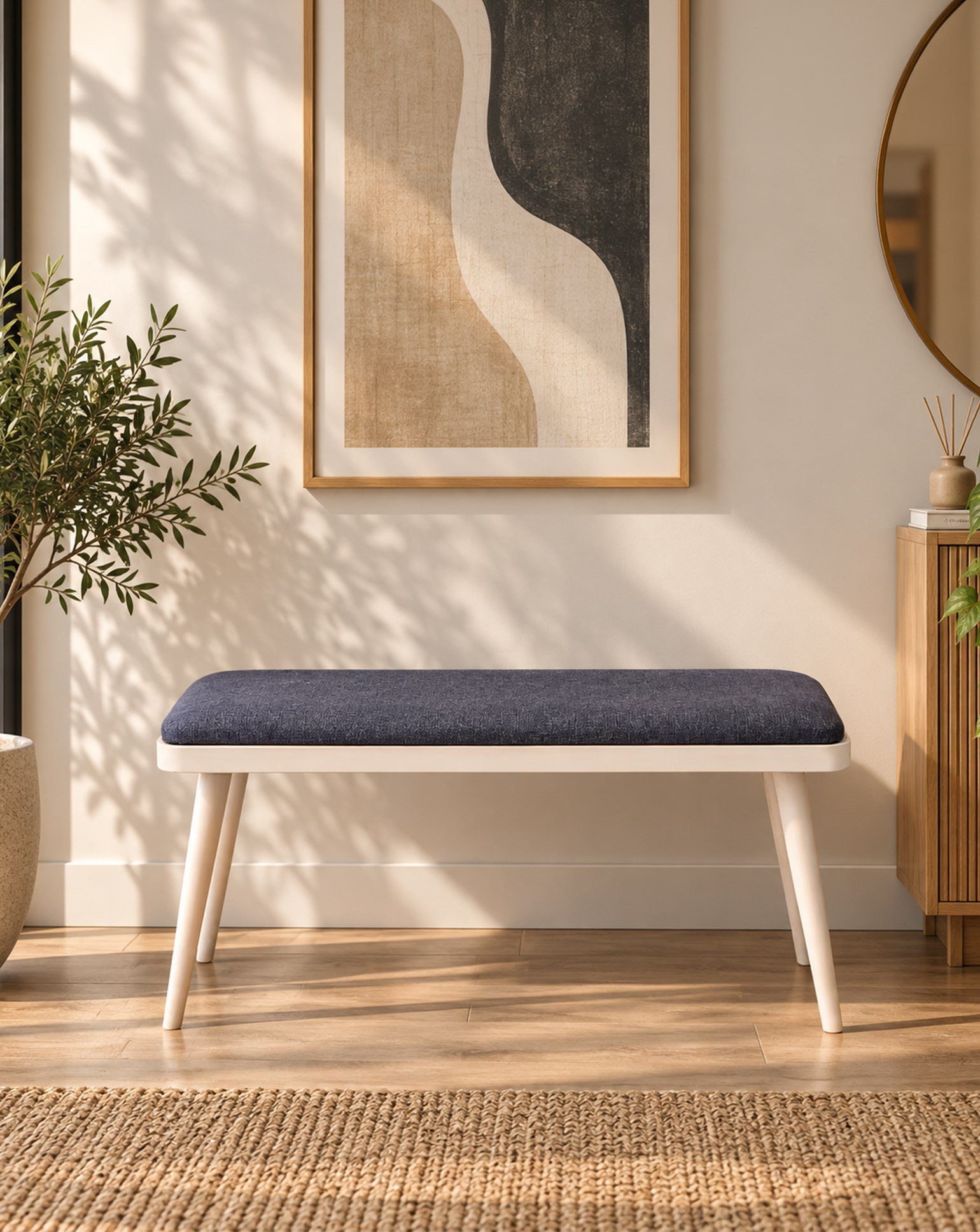 Vina Mini Bench Sedef Krem