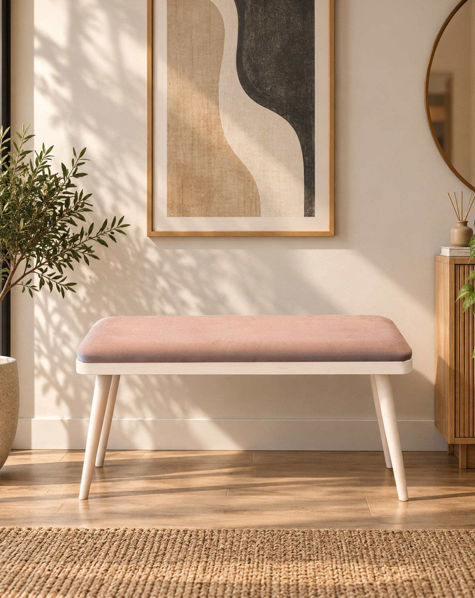 Vina Mini Bench Sedef Krem