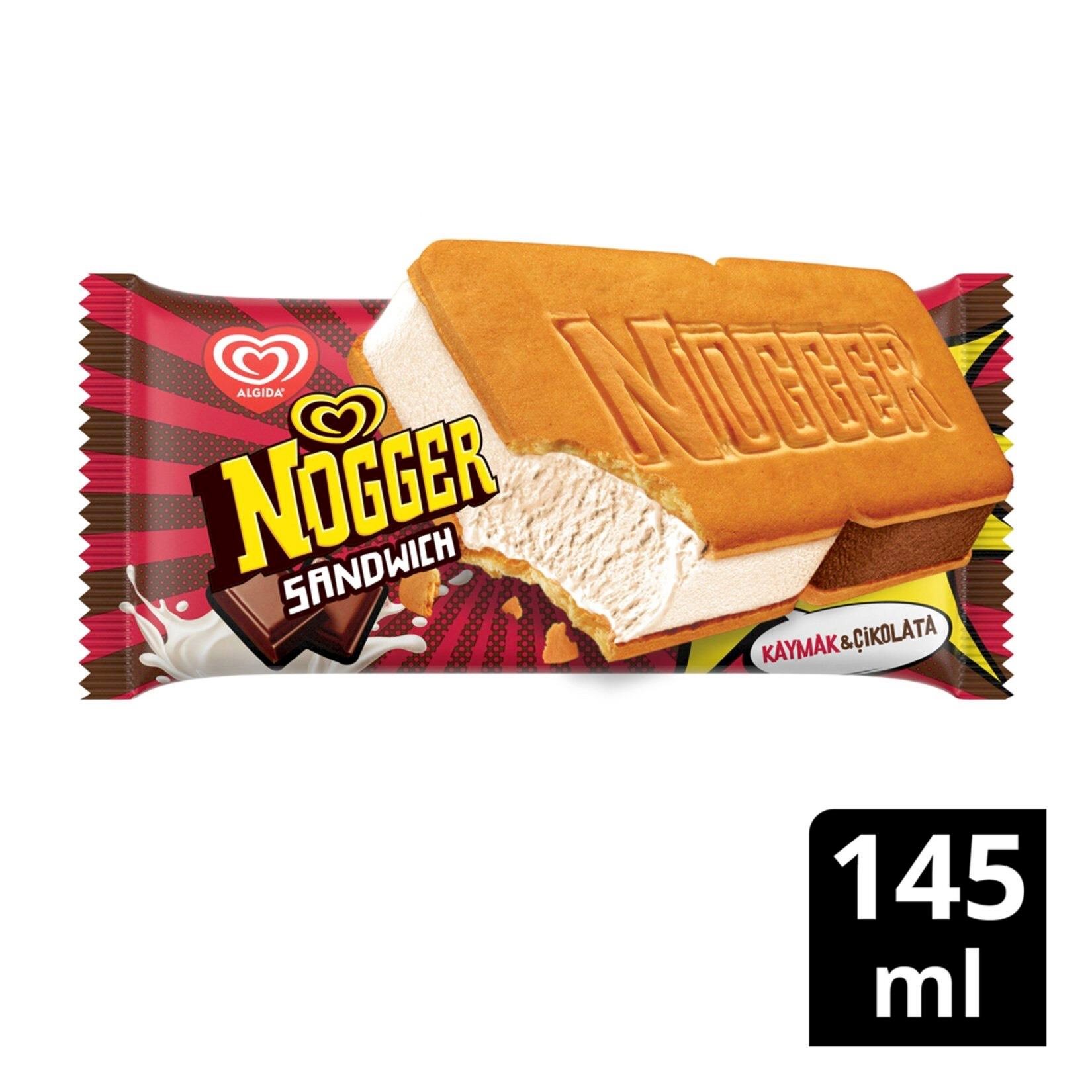 Algida Nogger Sandwich Çikolata Kaymak 145 Ml