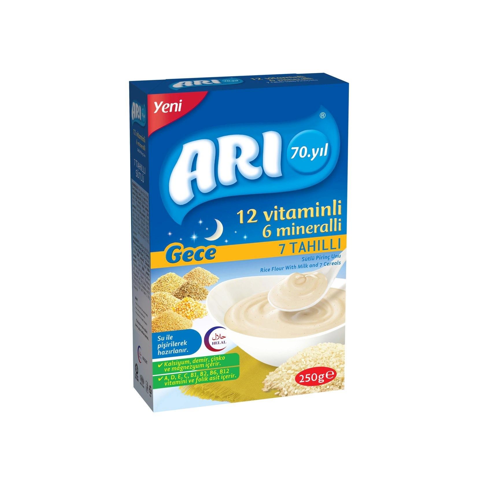 Arı 12 Vit. 6 Min. Sütlü 7Tah.pirinç Unu Gece 250G