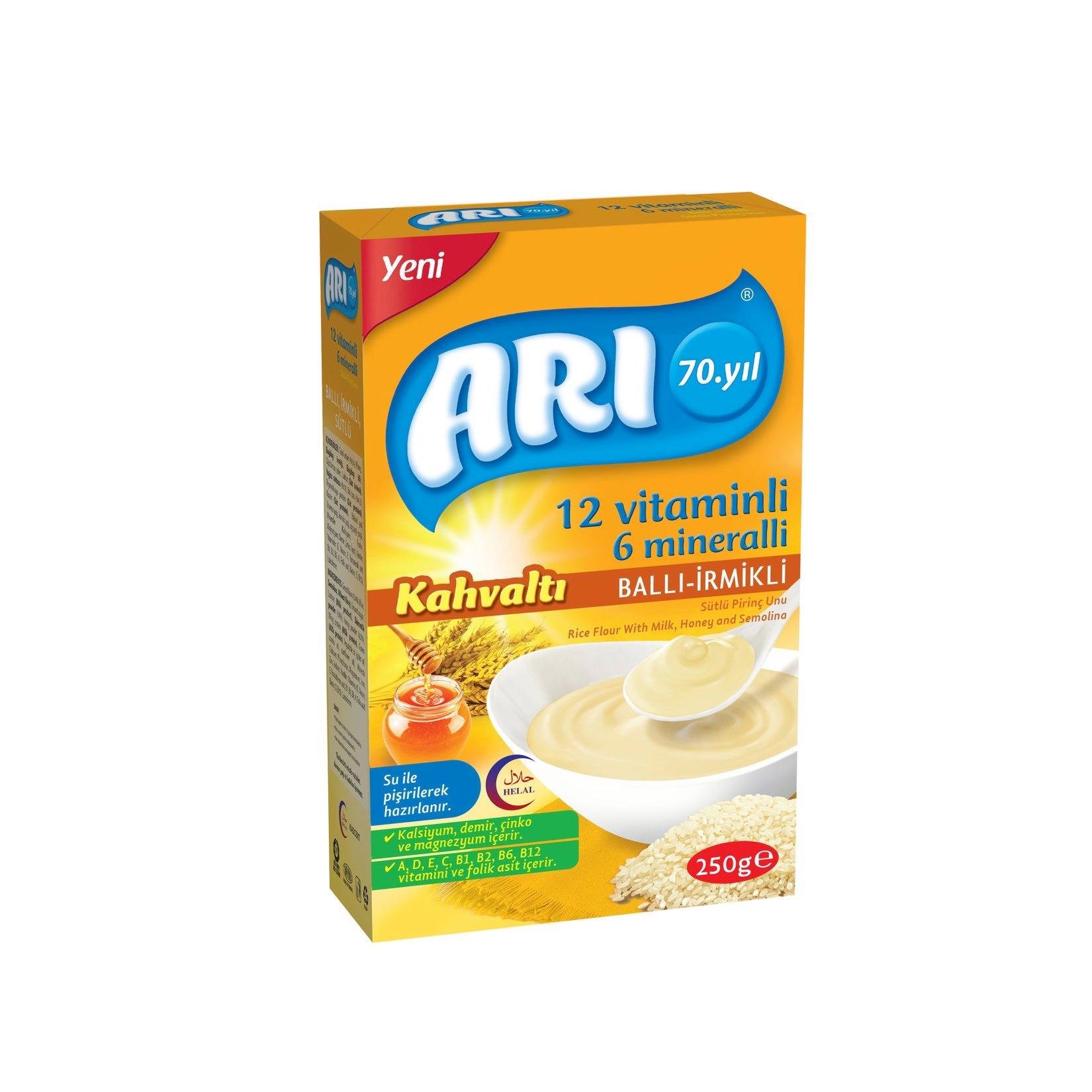 Arı 12 Vit. 6 Min. Sütlü Ballı İrmik. Kah.250g