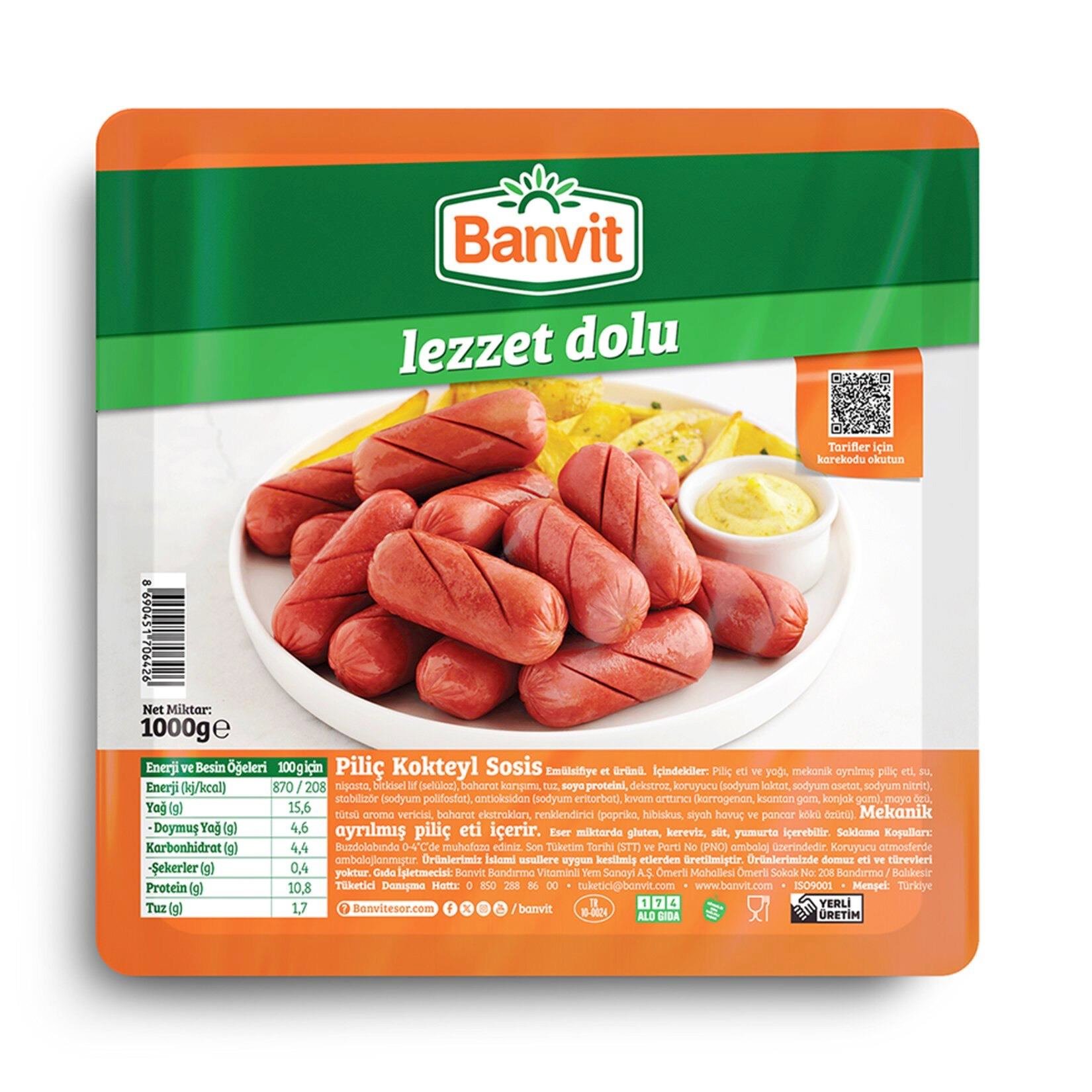 Banvit Piliç Kokteyl Sosis 1000 G
