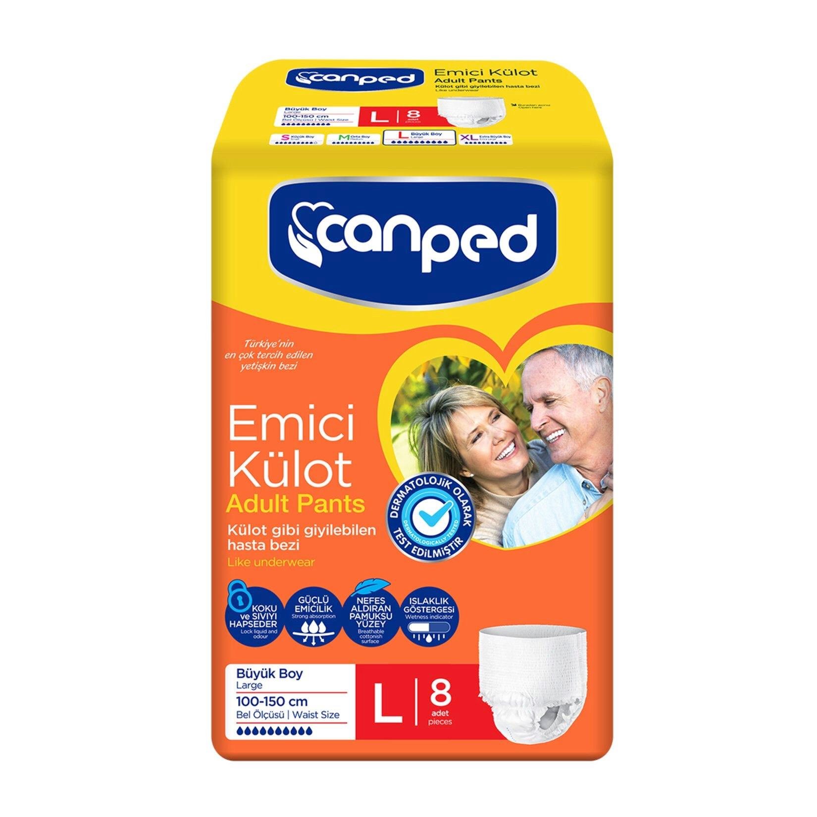 Canped Emici Külot Büyük 8'Li