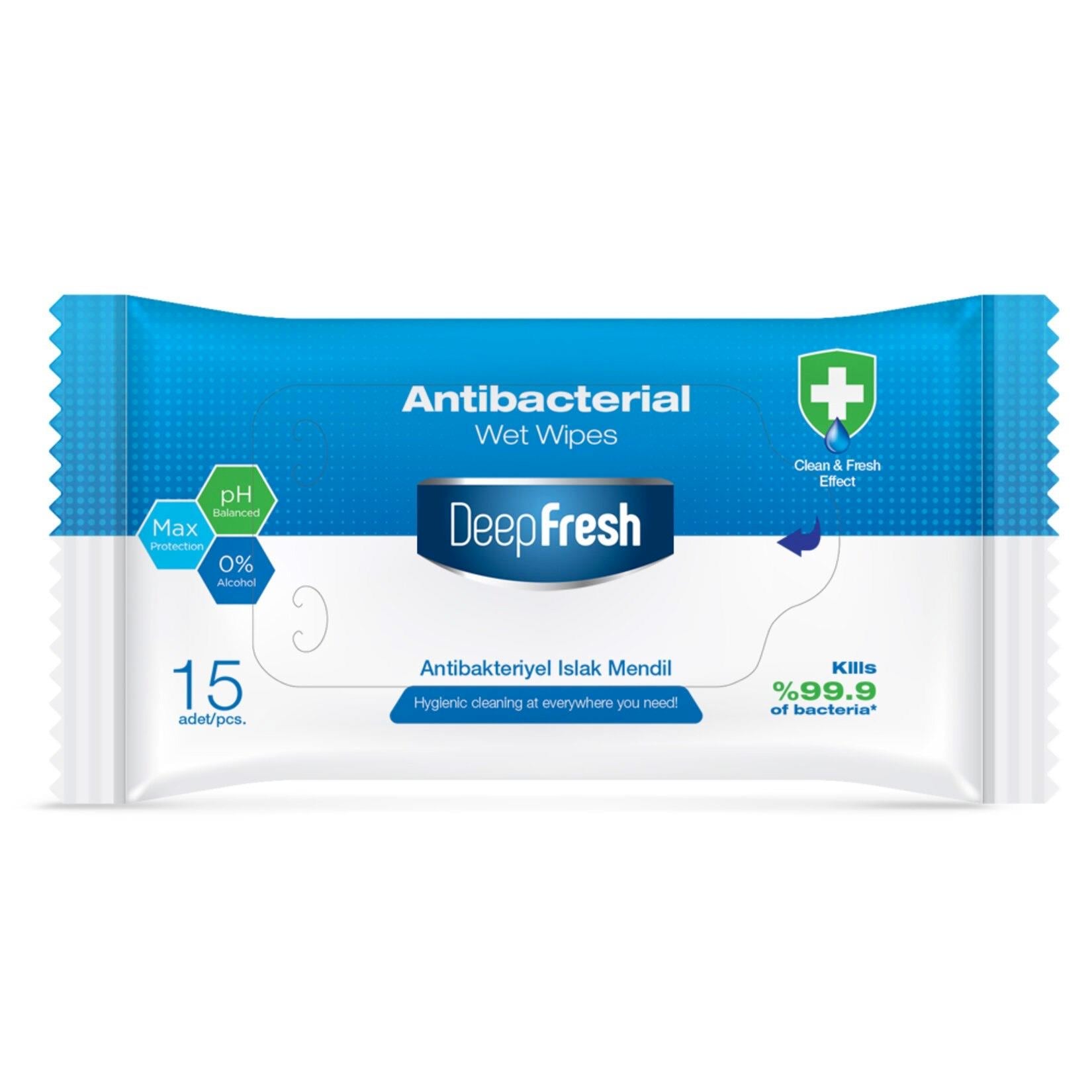 Deep Fresh Antibakteriyel Islak Cep Mendili 15'li