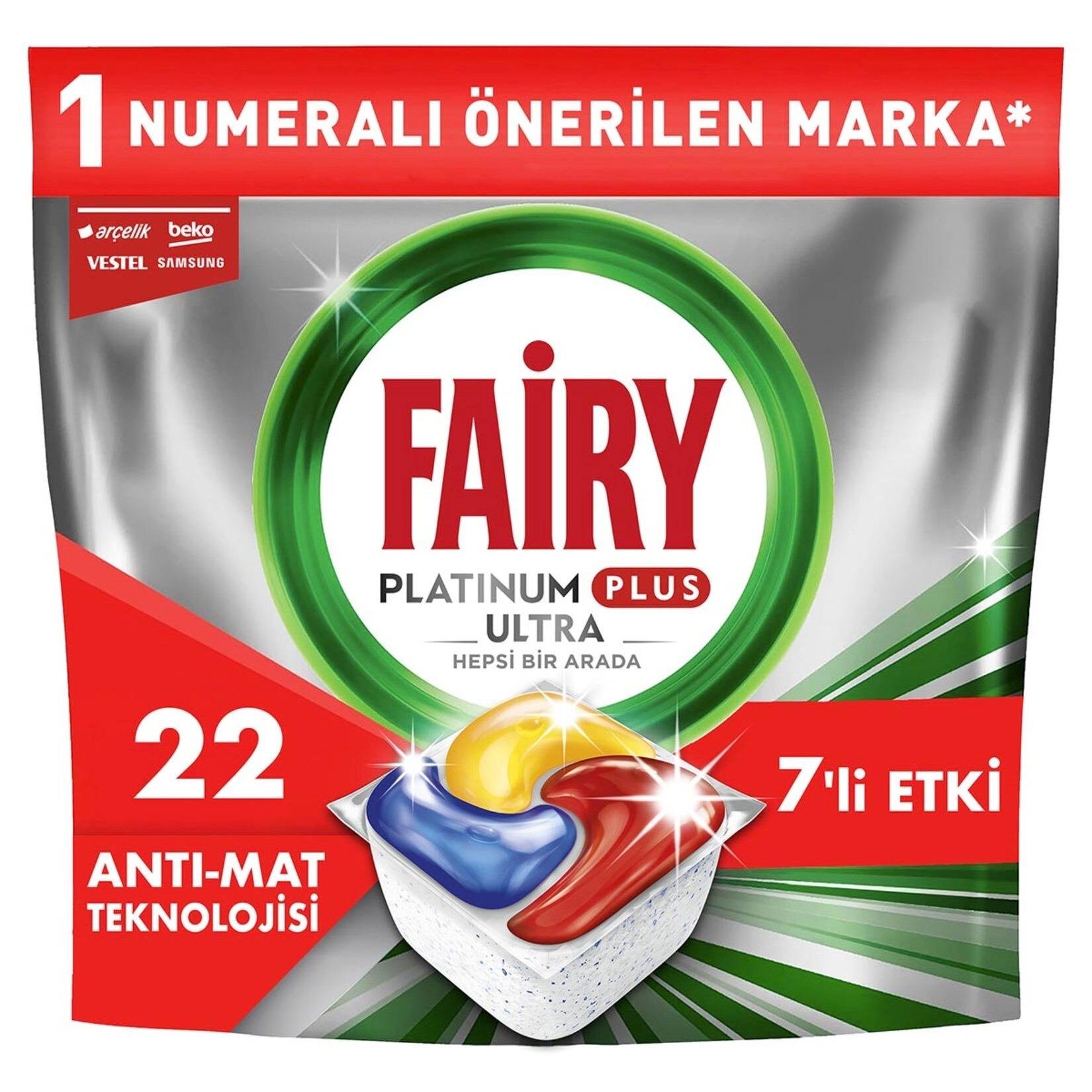 Fairy Platinum Plus 22 Yıkama Bulaşık Makinesi Deterjanı Kapsülü