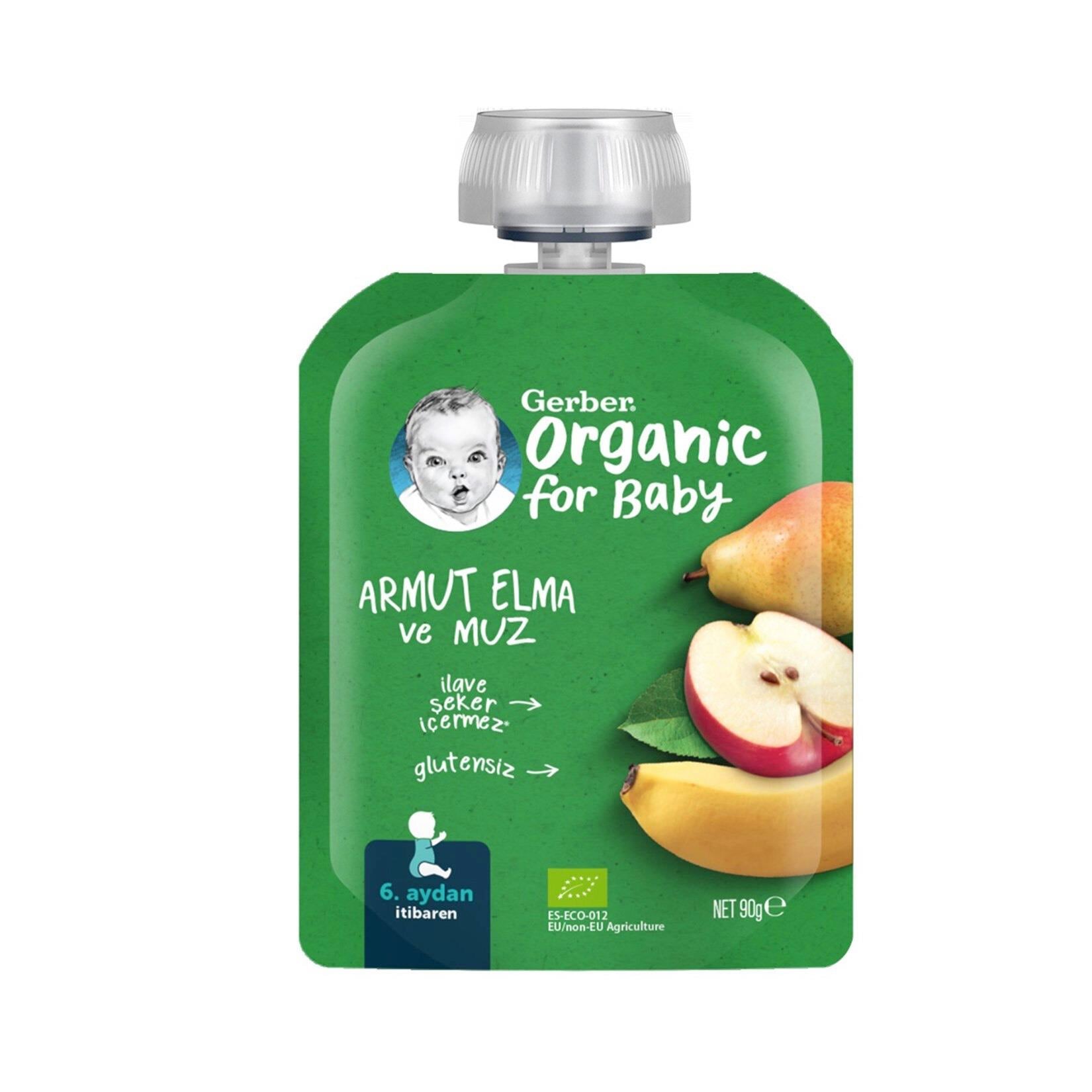 Gerber Organik Elmalı Muzlu Armut Püresi 90 G