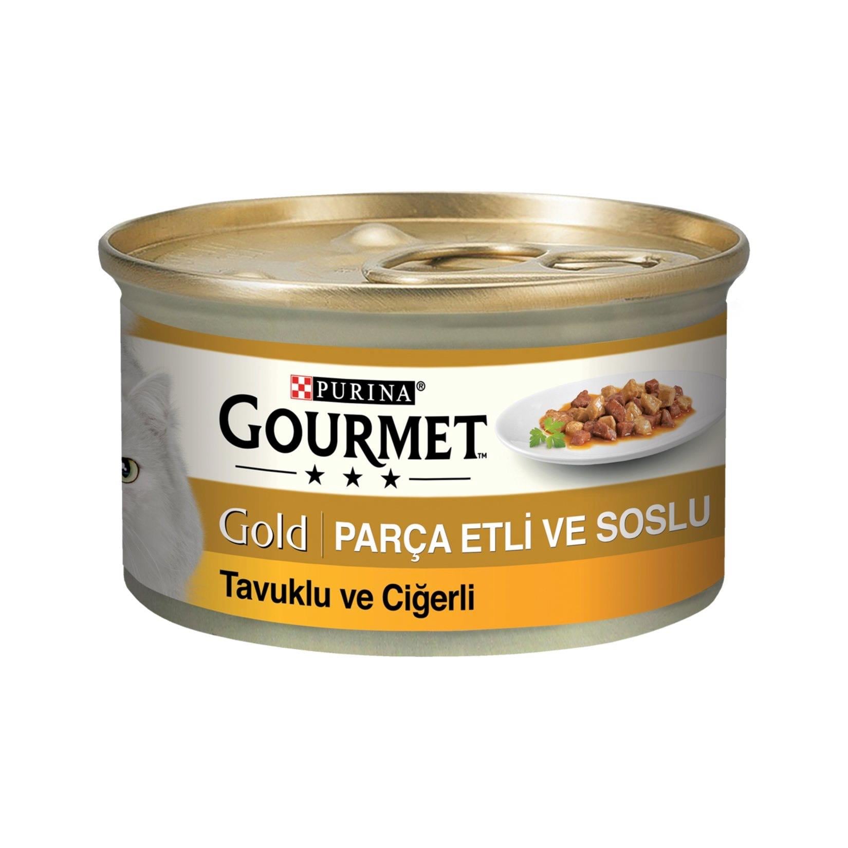 Gourmet Gold Tavuklu ve Ciğerli Yaş Kedi Maması 85g Konserve