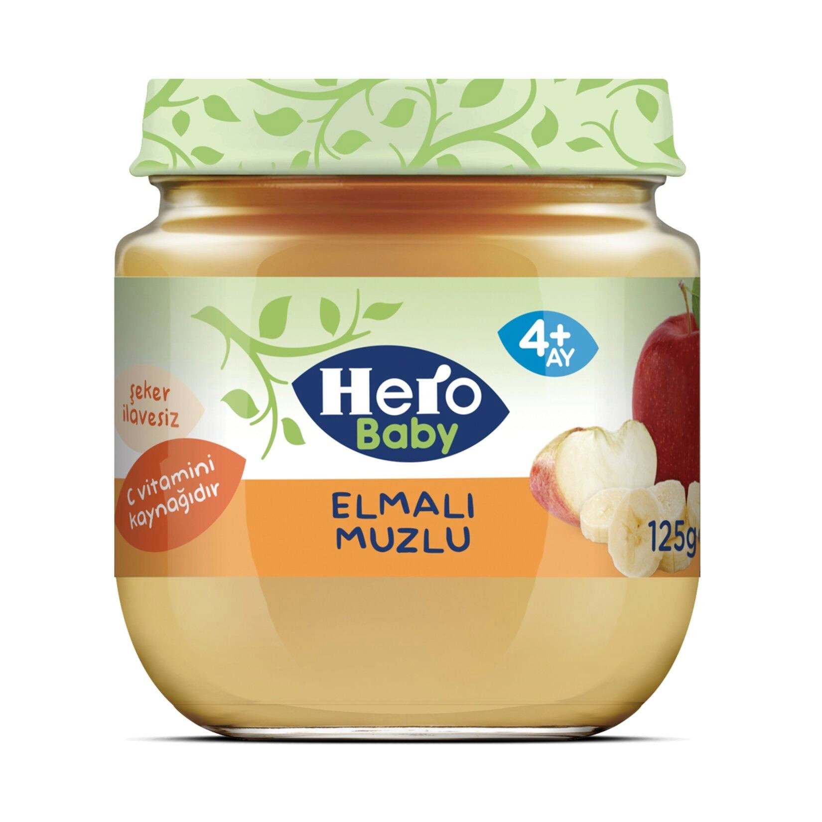 Hero Baby Elma Muz Püreli Kavanoz Mama 125 G