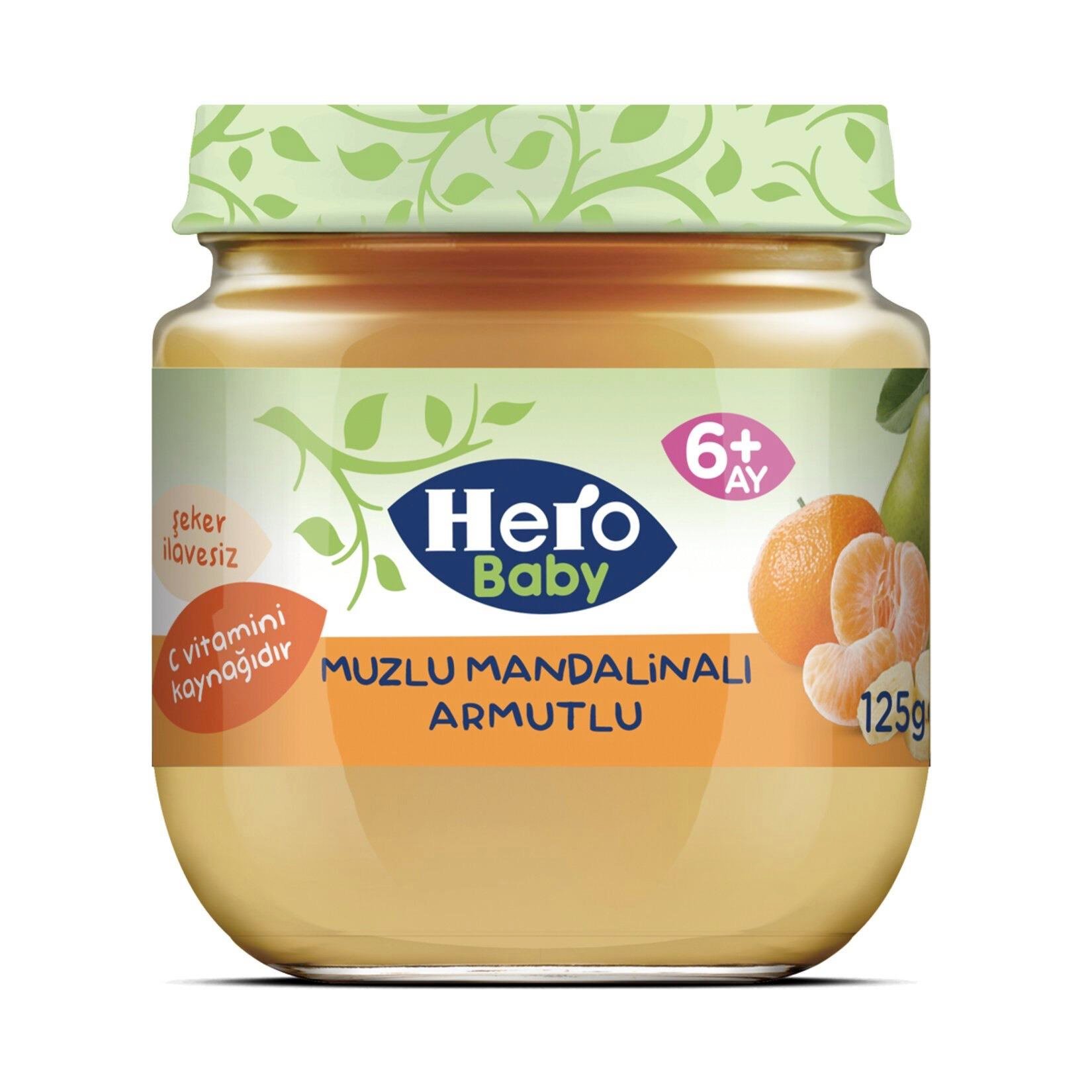 Hero Baby Muz Mandalina Armut Püreli Kavanoz Mama 125 G