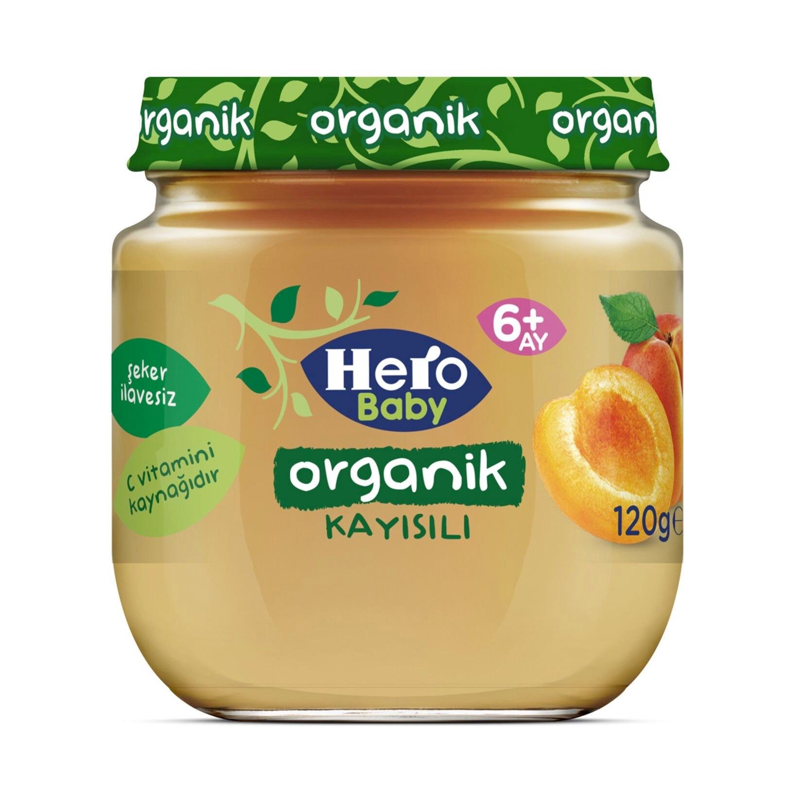 Hero Baby Organik Kayısılı Kavanoz Mama 120 G