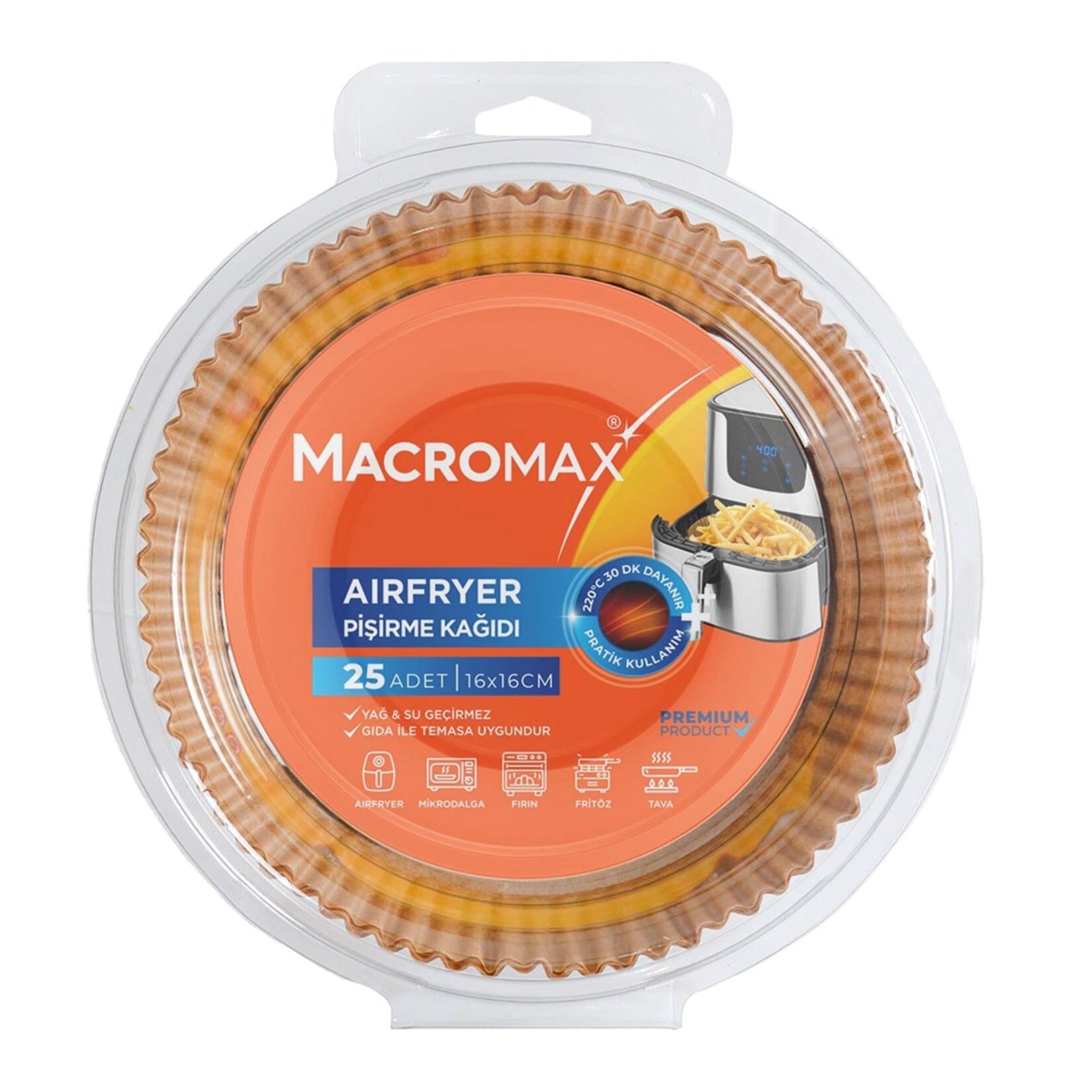 Macromax Air Fryer Pişirme Kağıdı 25'li