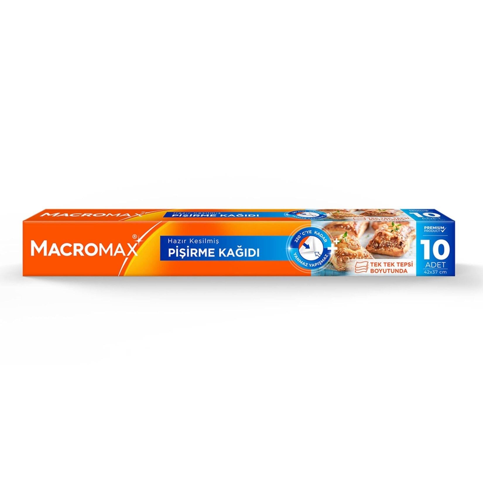 Macromax Hazır Kesilmiş Yağlı Pişirme Kağıdı 10'lu