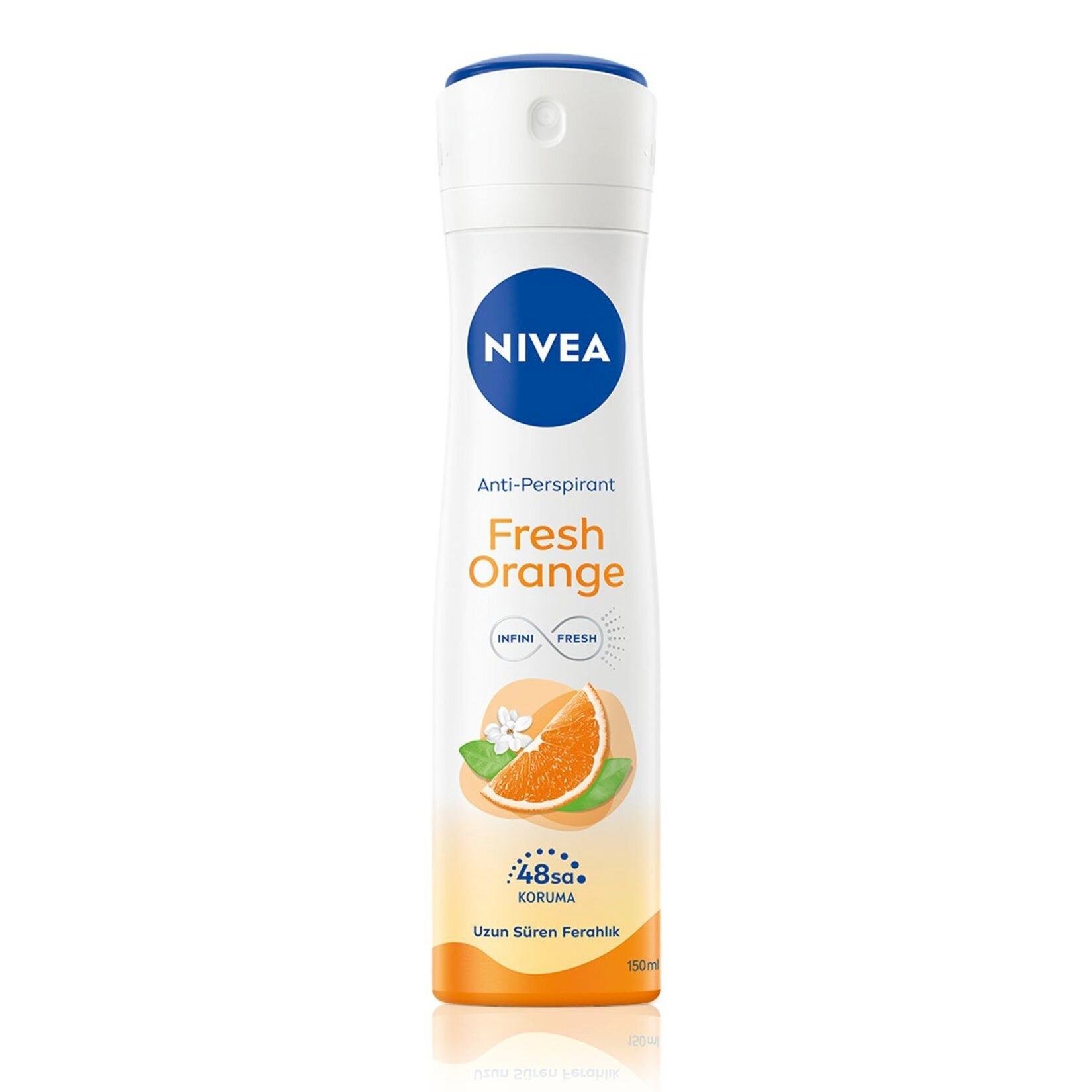 NIVEA Kadın Sprey Deodorant Fresh Orange, 48 Saat Anti-perspirant koruma, 150ml