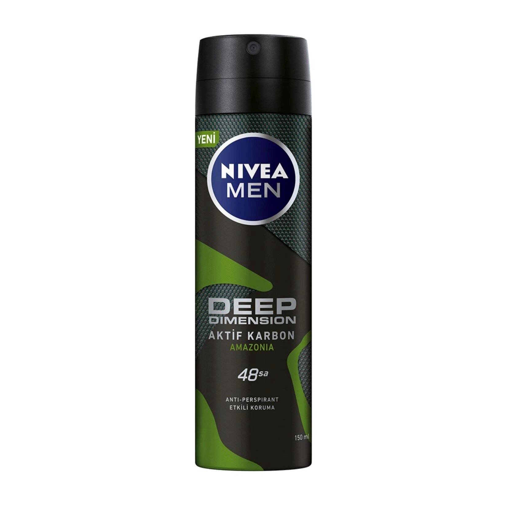 NIVEA Men Erkek Sprey Deodorant Deep Dimension Amazonia 48 Saat Anti-perspirant Koruma 150ml