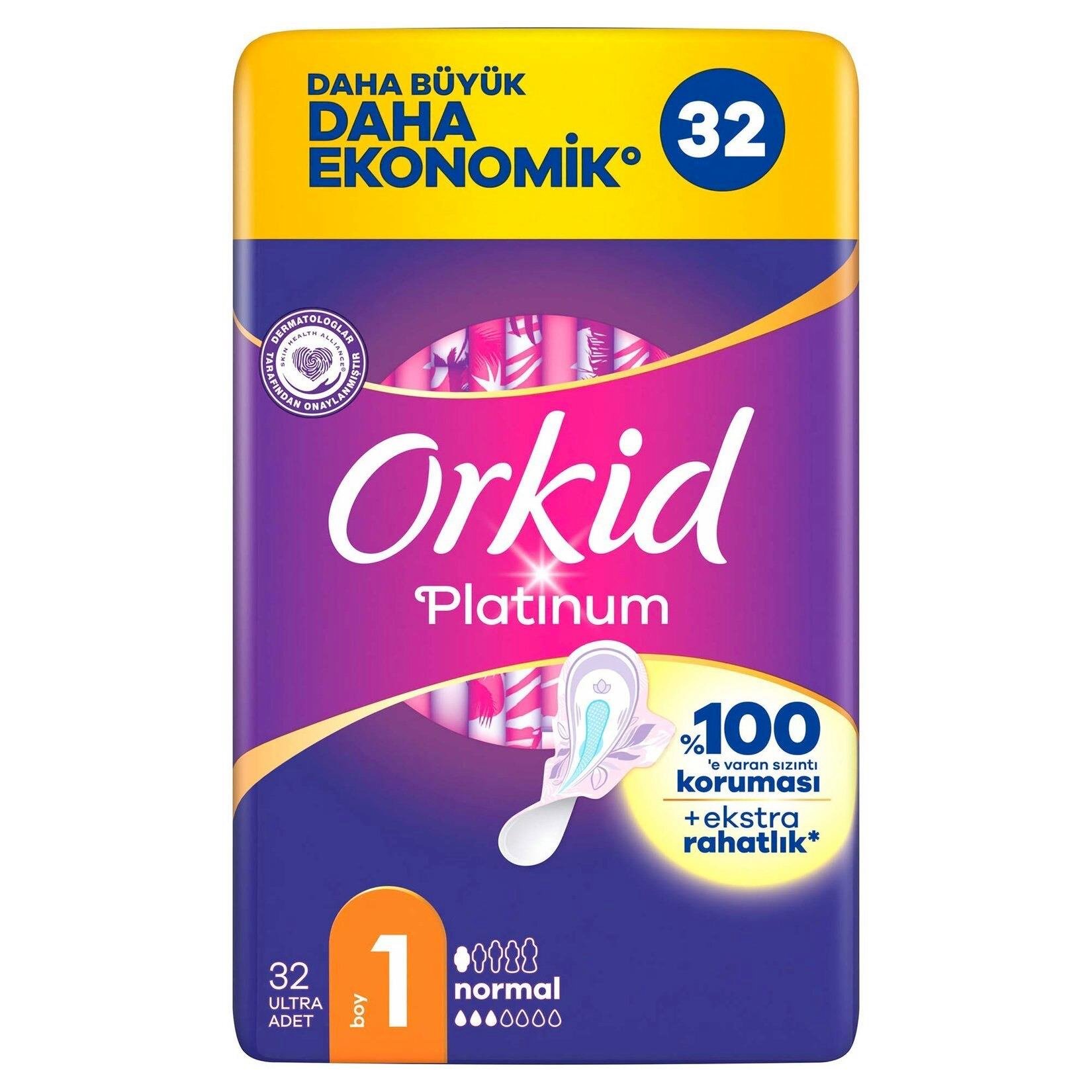 Orkid Platinum Dörtlü Paket Normal Ped 32'li