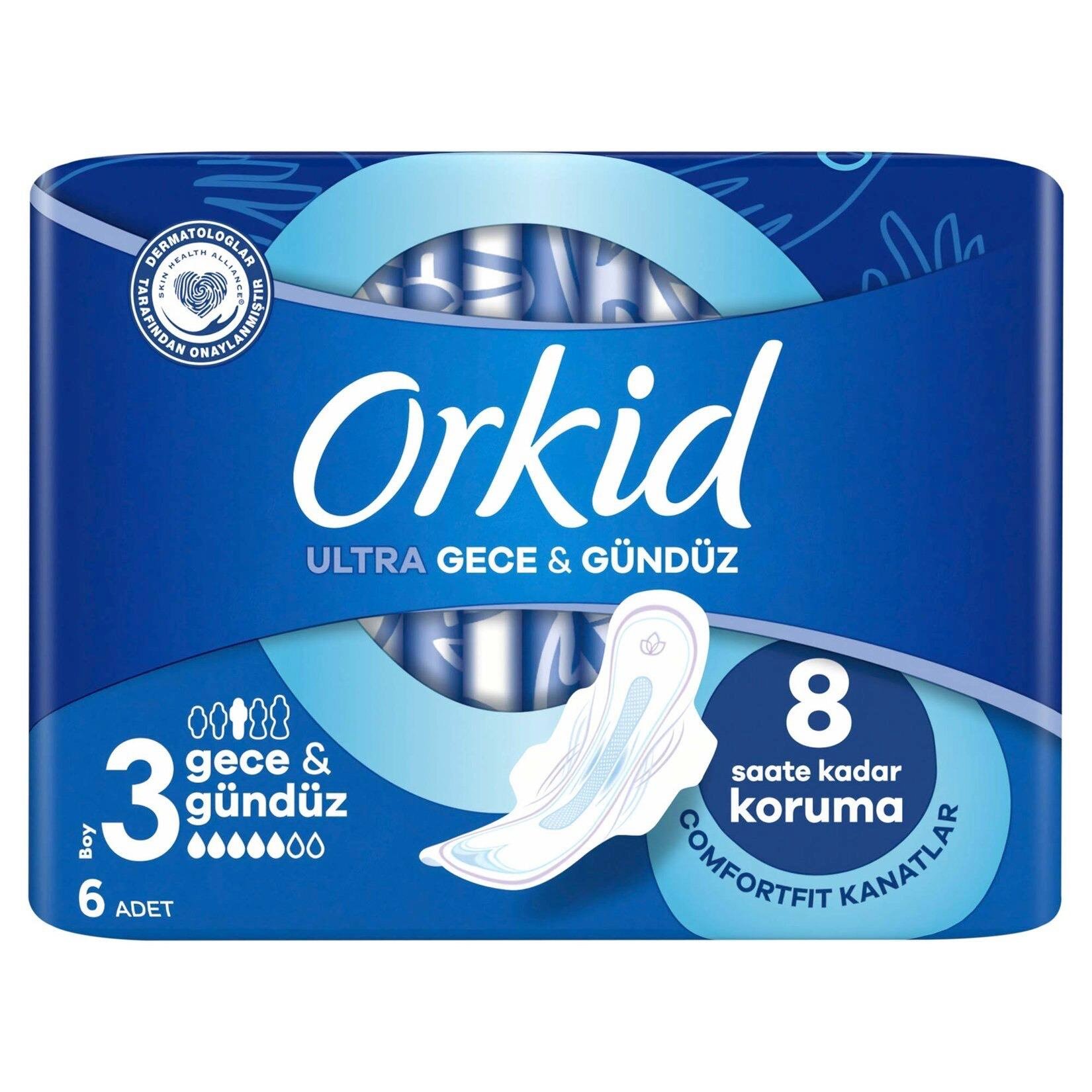 Orkid Ultra Extra Hijyenik Ped Gece Tekli Paket 6 Ped