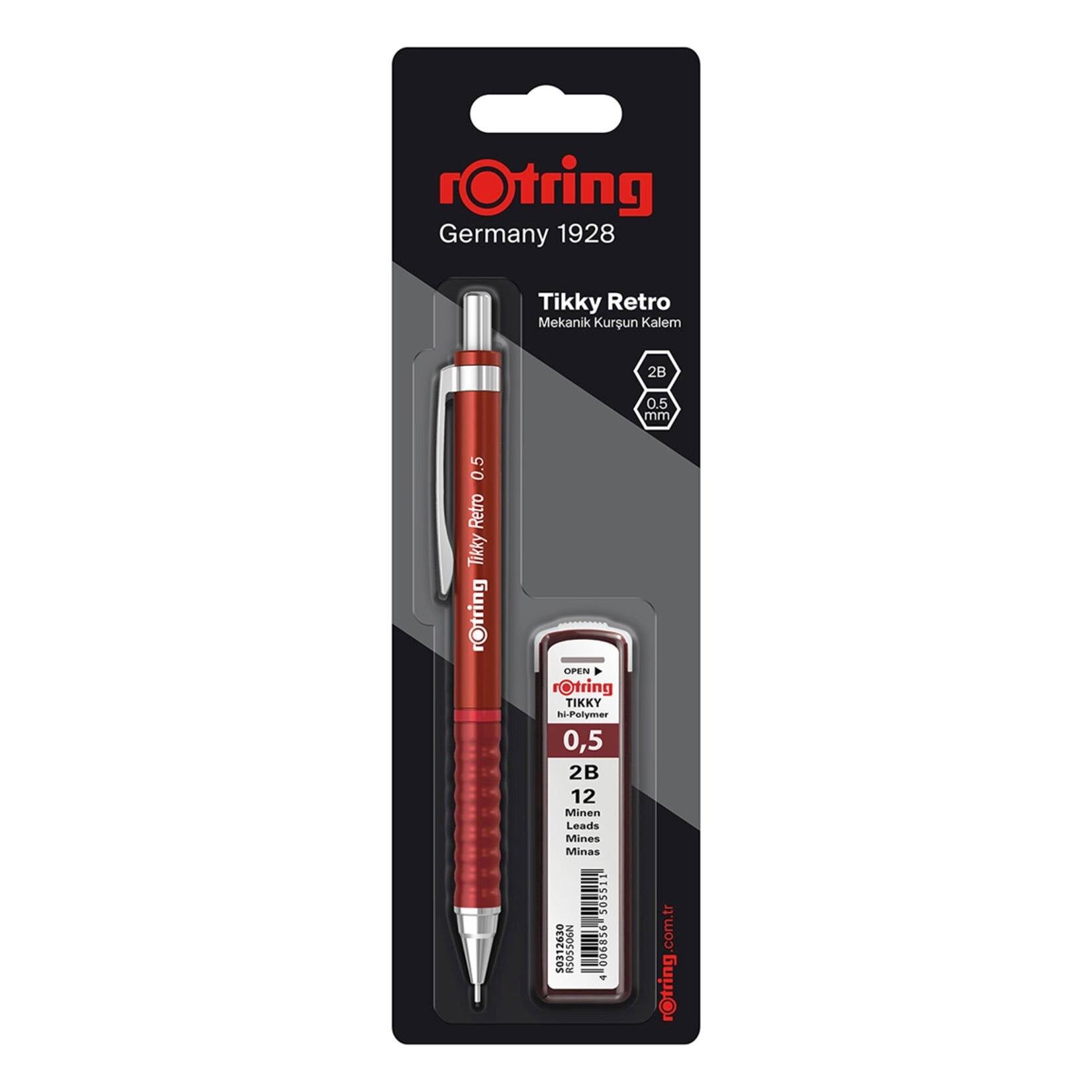 Rotring Tikky Retro Versatil Kalem Kırmızı+0.5 Uç