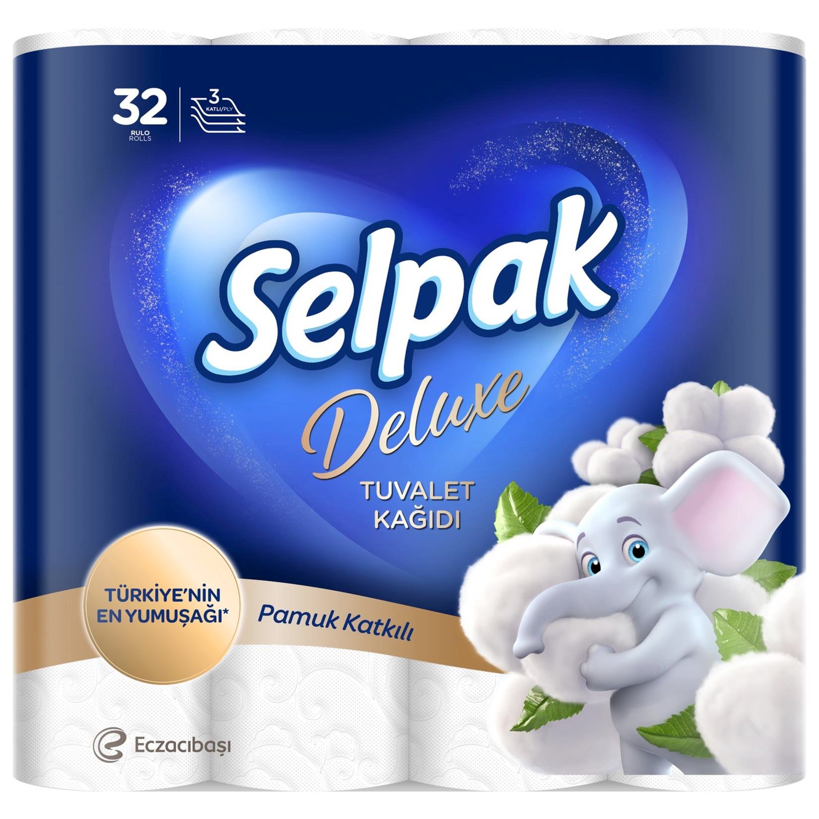 Selpak Deluxe Pamuk Katkılı Tuvalet Kağıdı 32'li