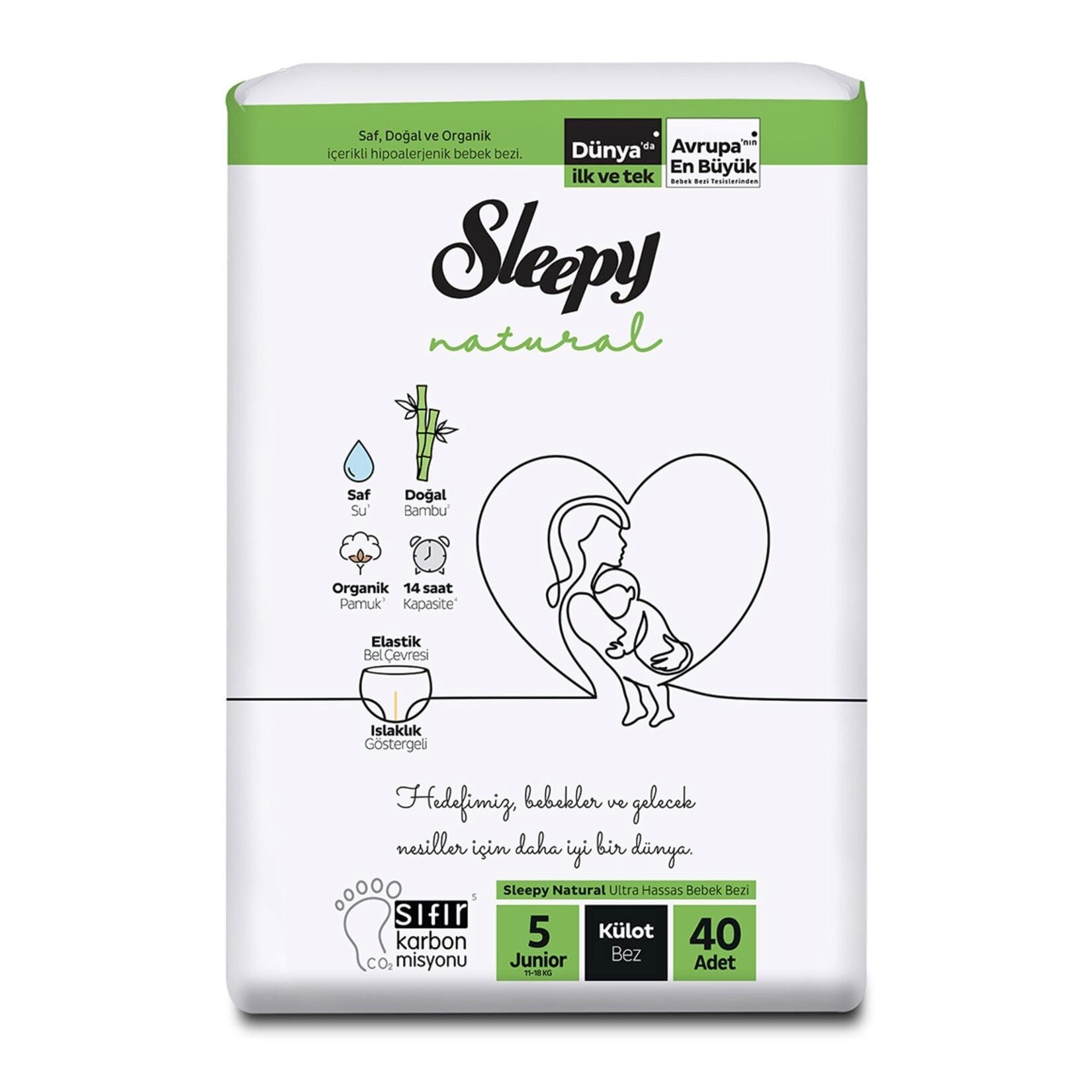 Sleepy Natural Kulot Bez 5 Beden Junıor 11-18 Kg 40'Lı