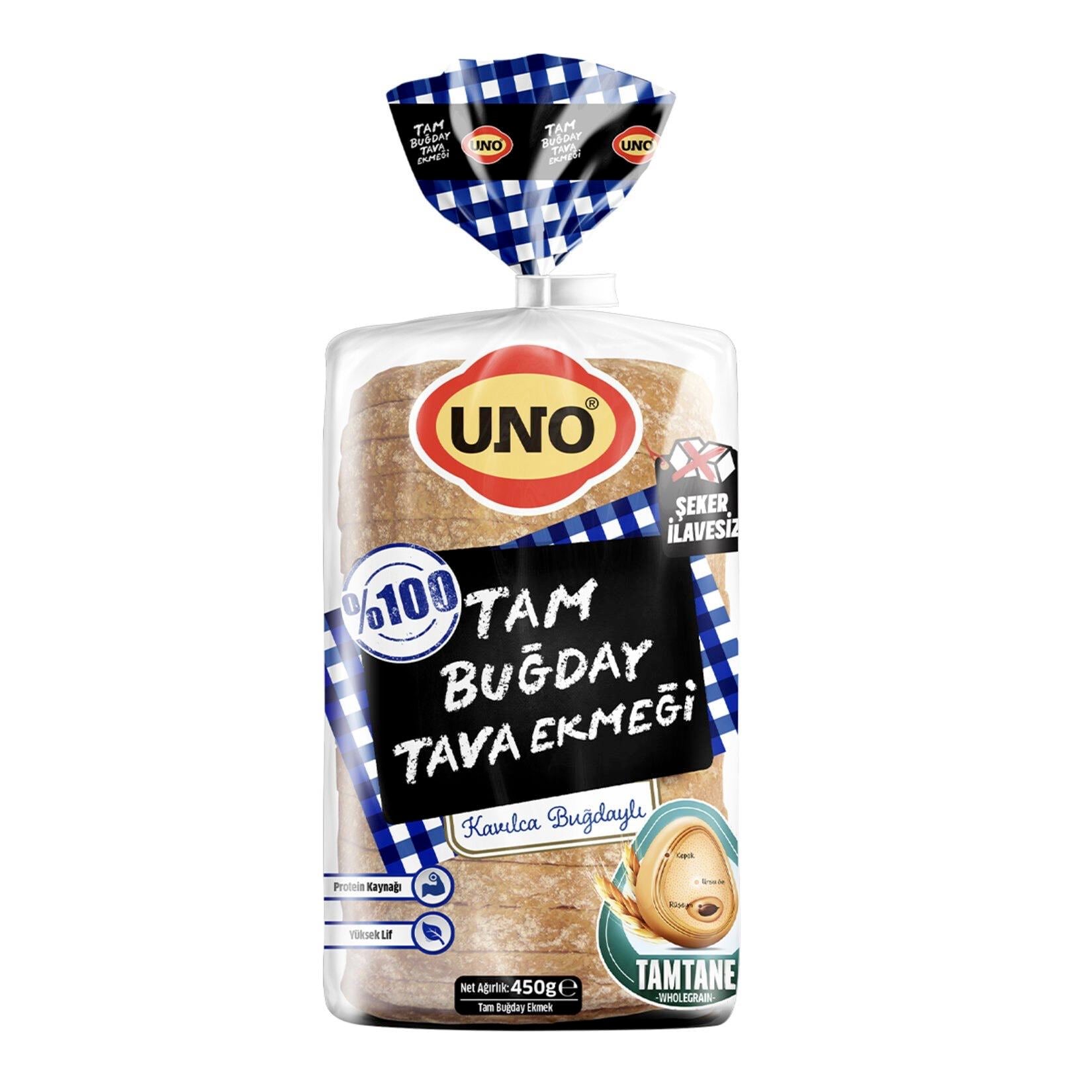 Uno %100 Tam Buğday Tava Ekmeği 450G
