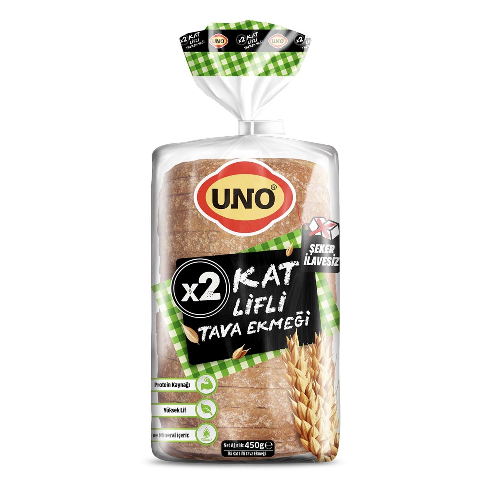 Uno İki Kat Lifli Tava Ekmeği 450G
