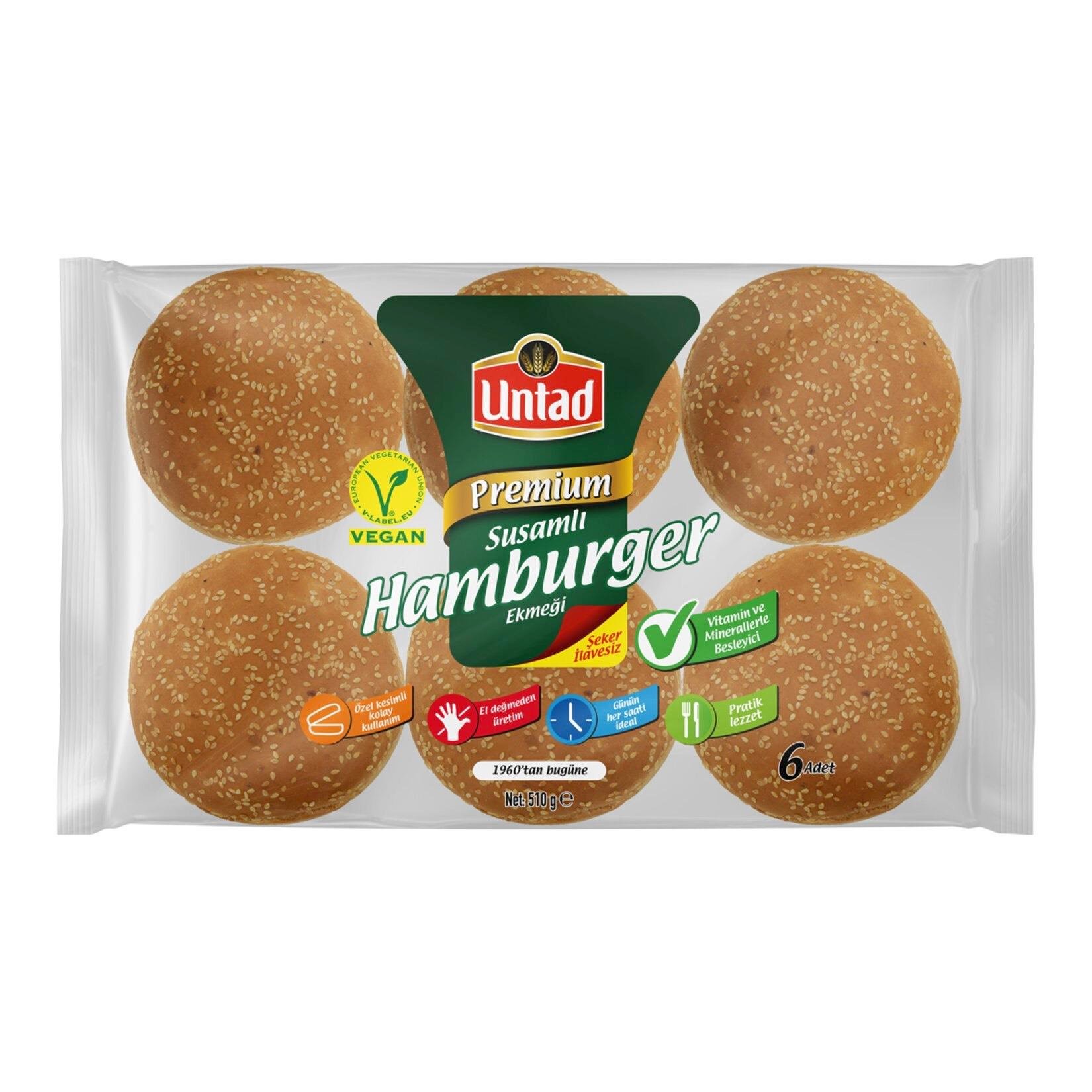 Untad Büyük Extra Susamlı Hamburger Ekmeği 6X85 G