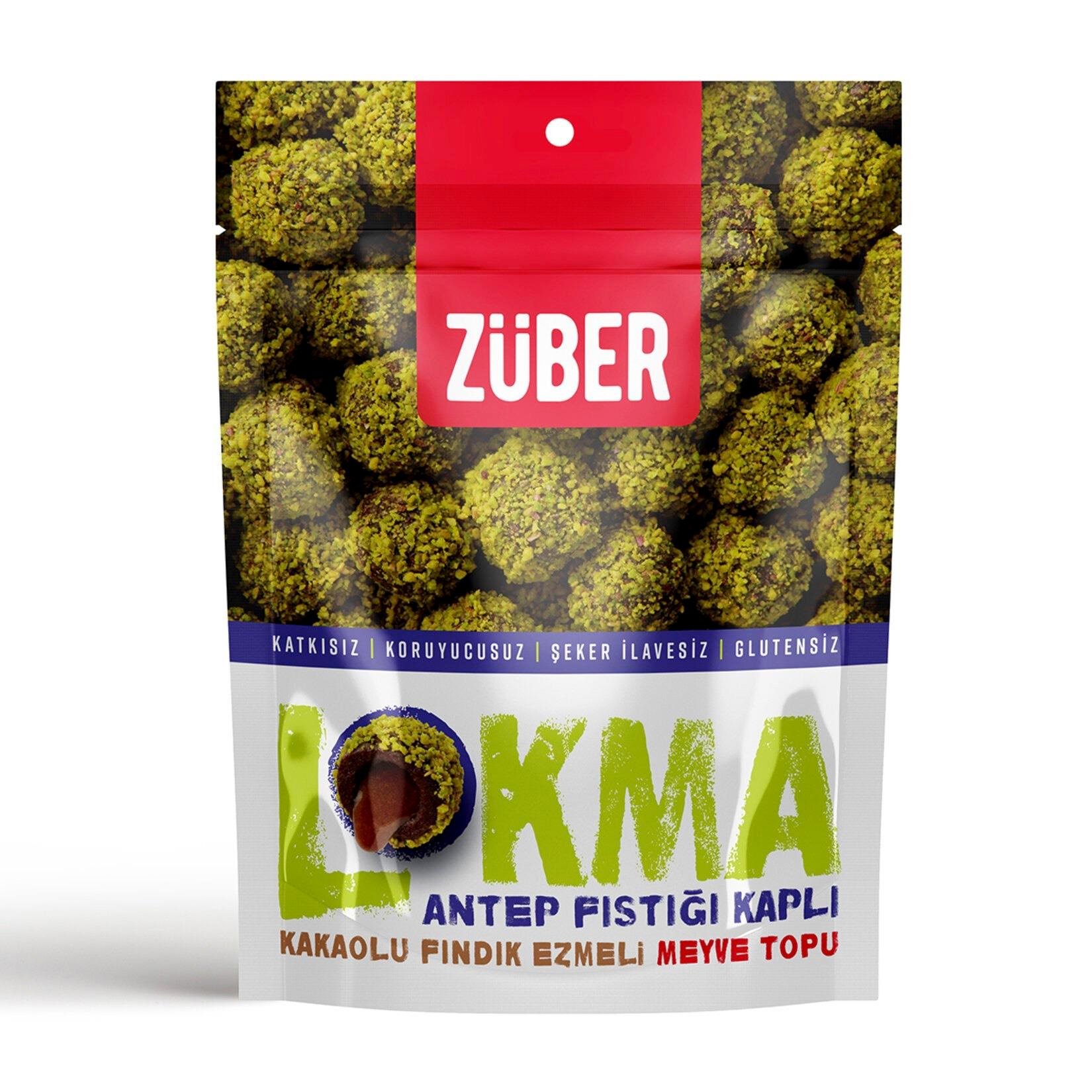 Züber Lokma Antep Fıstığı Kaplı Meyve Topu 96 G