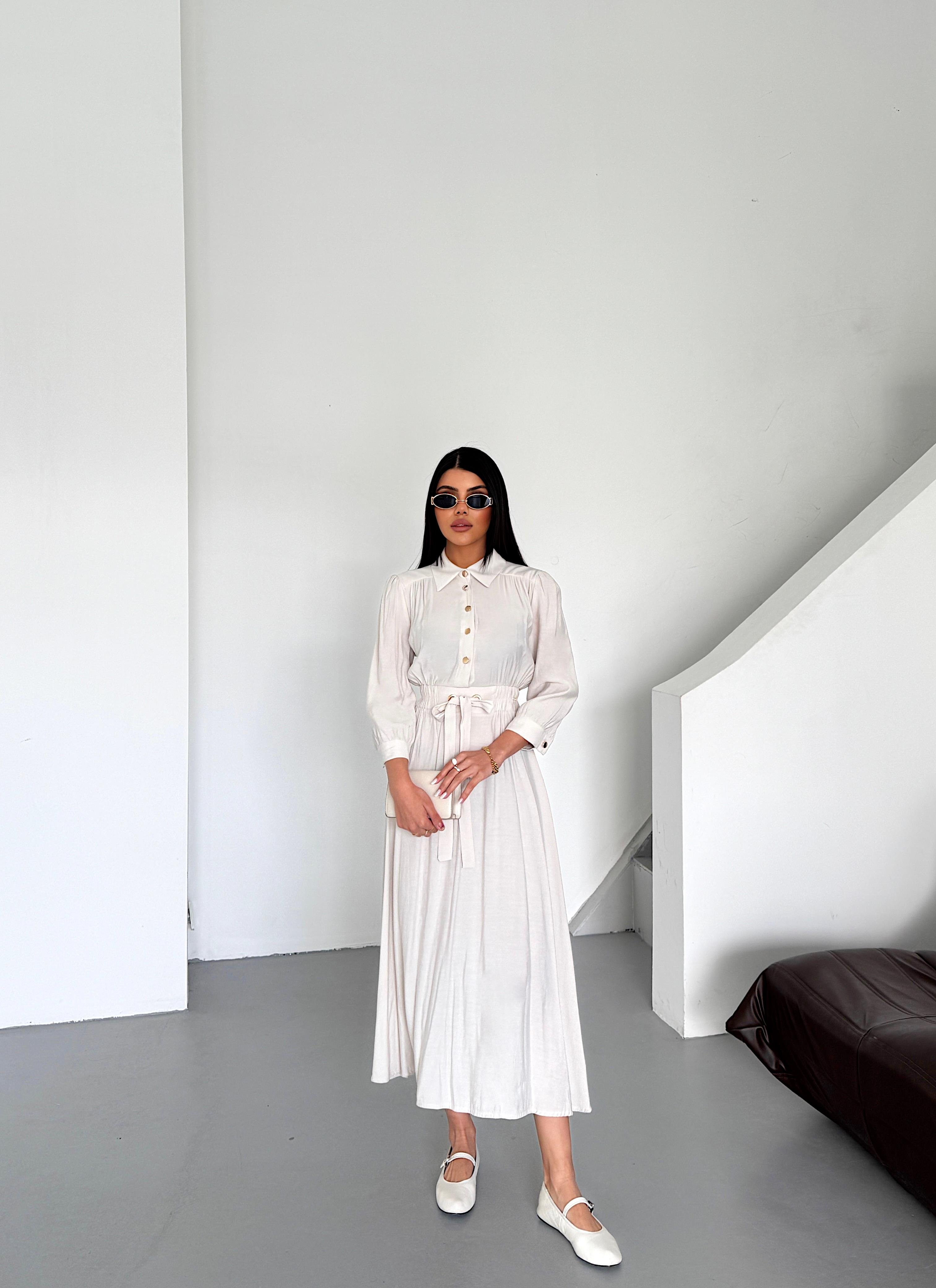 Beli Kuşgözü Lastikli Elbise 50307