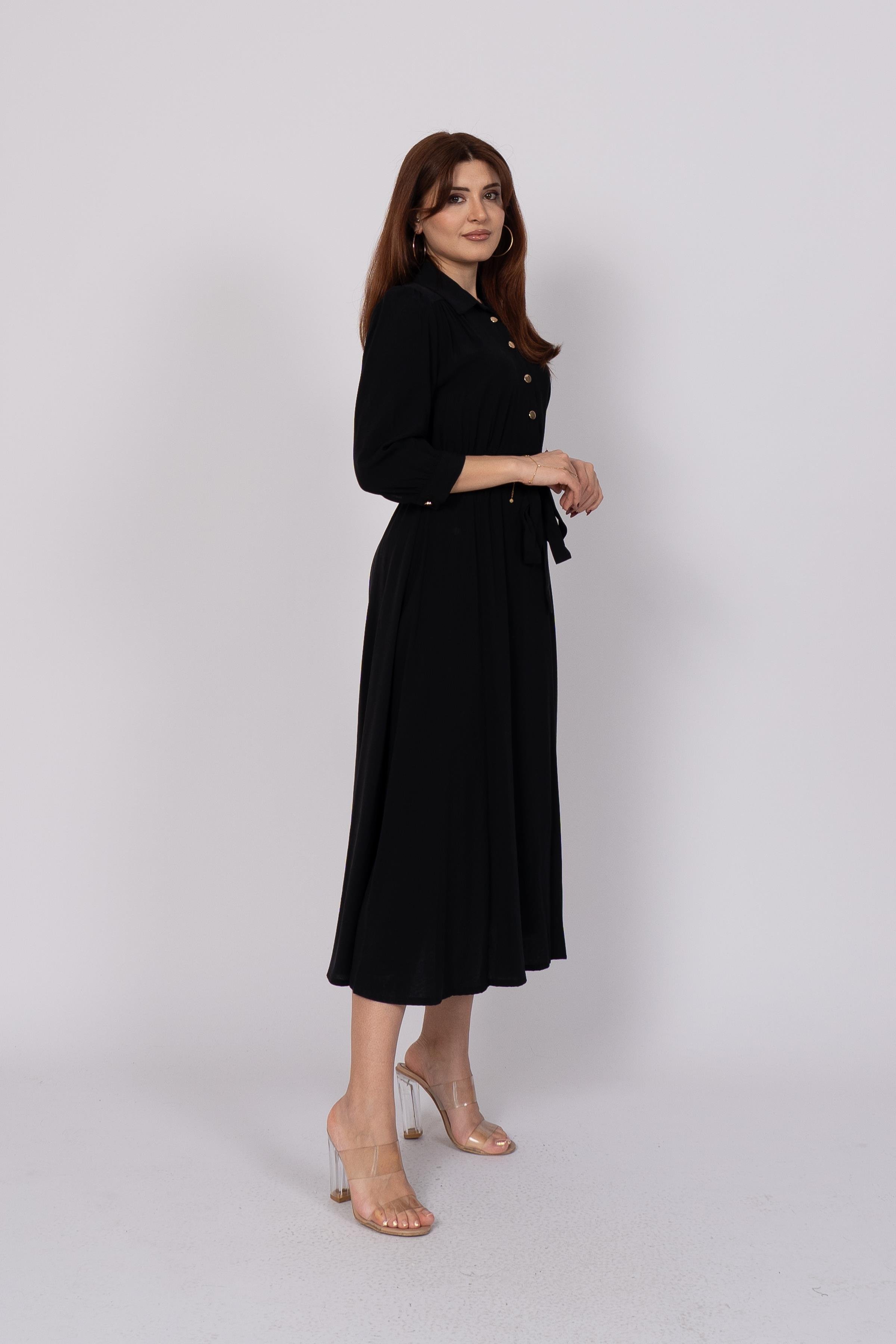 Beli Kuşgözü Lastikli Elbise 50307