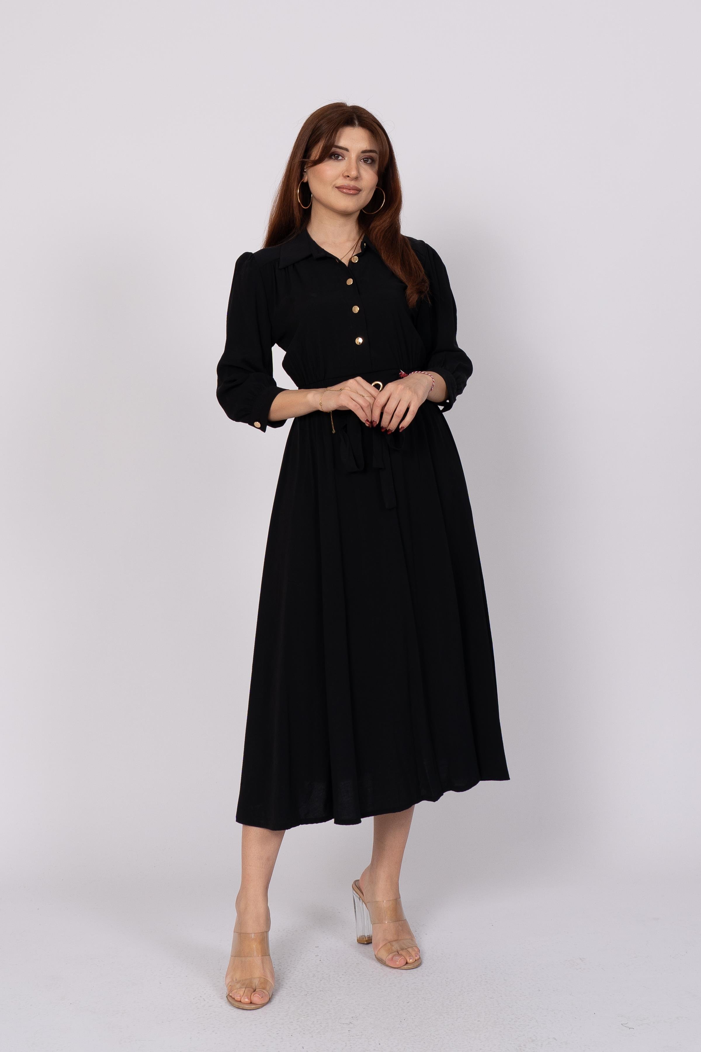 Beli Kuşgözü Lastikli Elbise 50307