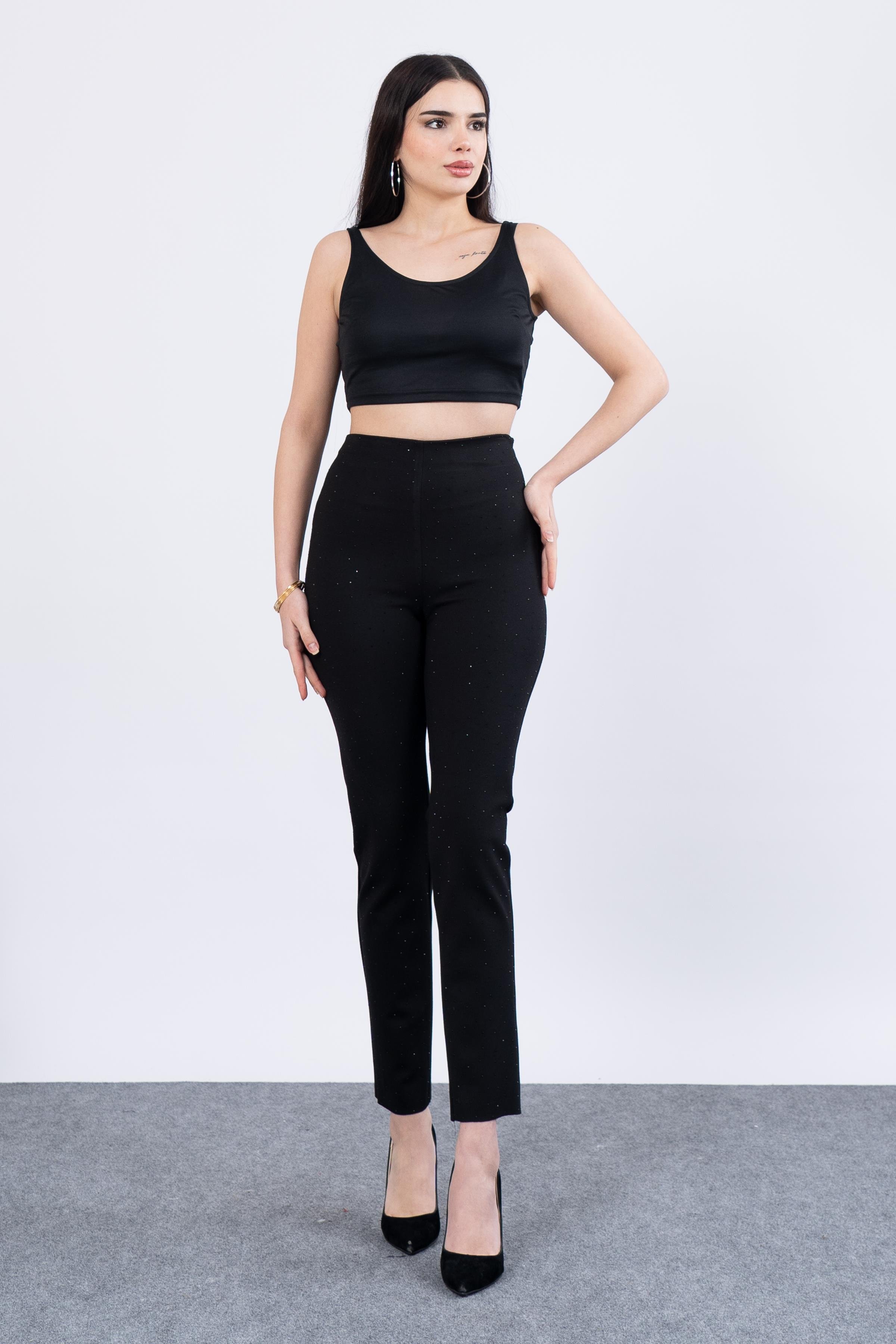 Çelik Örme Taşlı Tayt Pantolon 30199