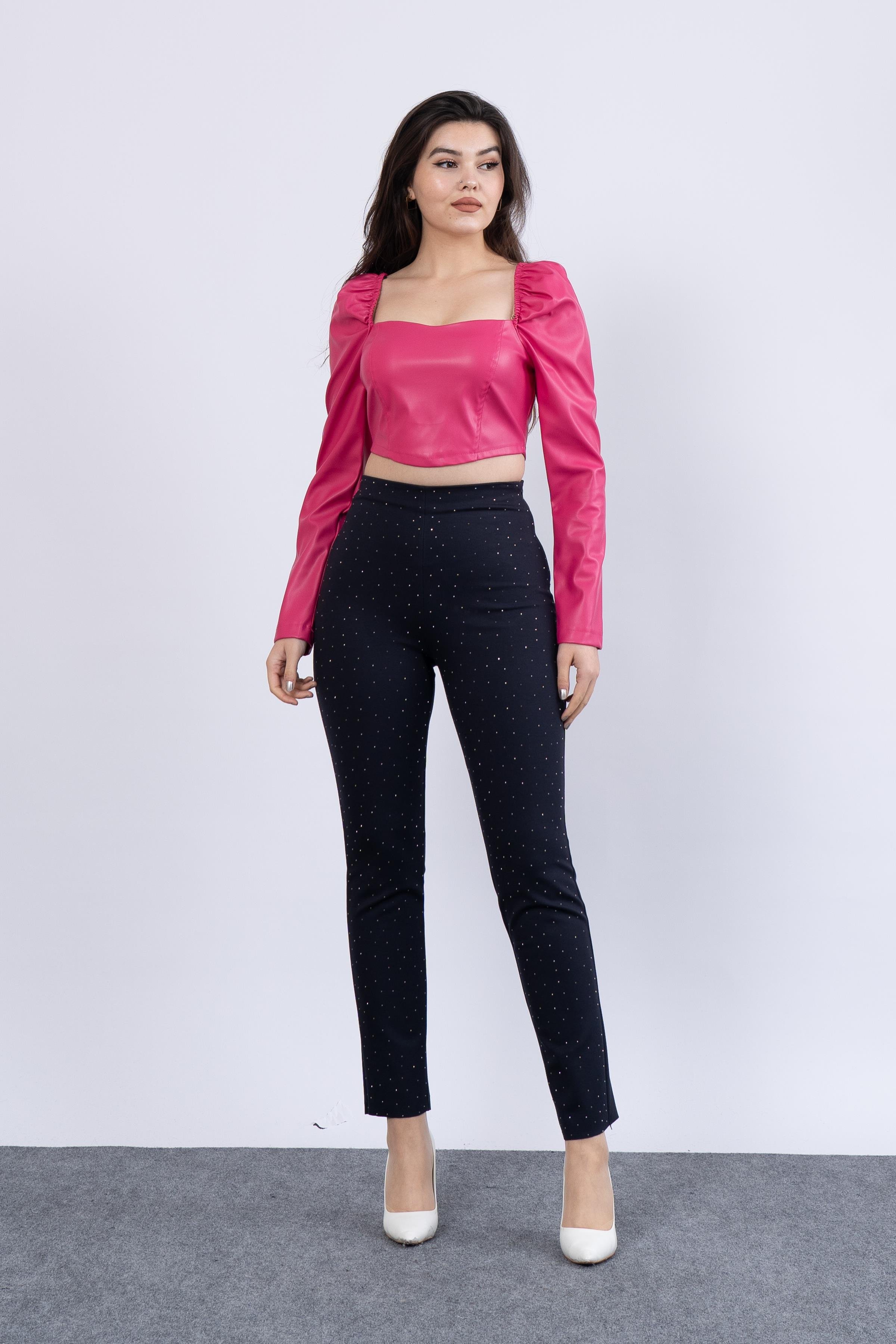 Çelik Örme Taşlı Tayt Pantolon 30199