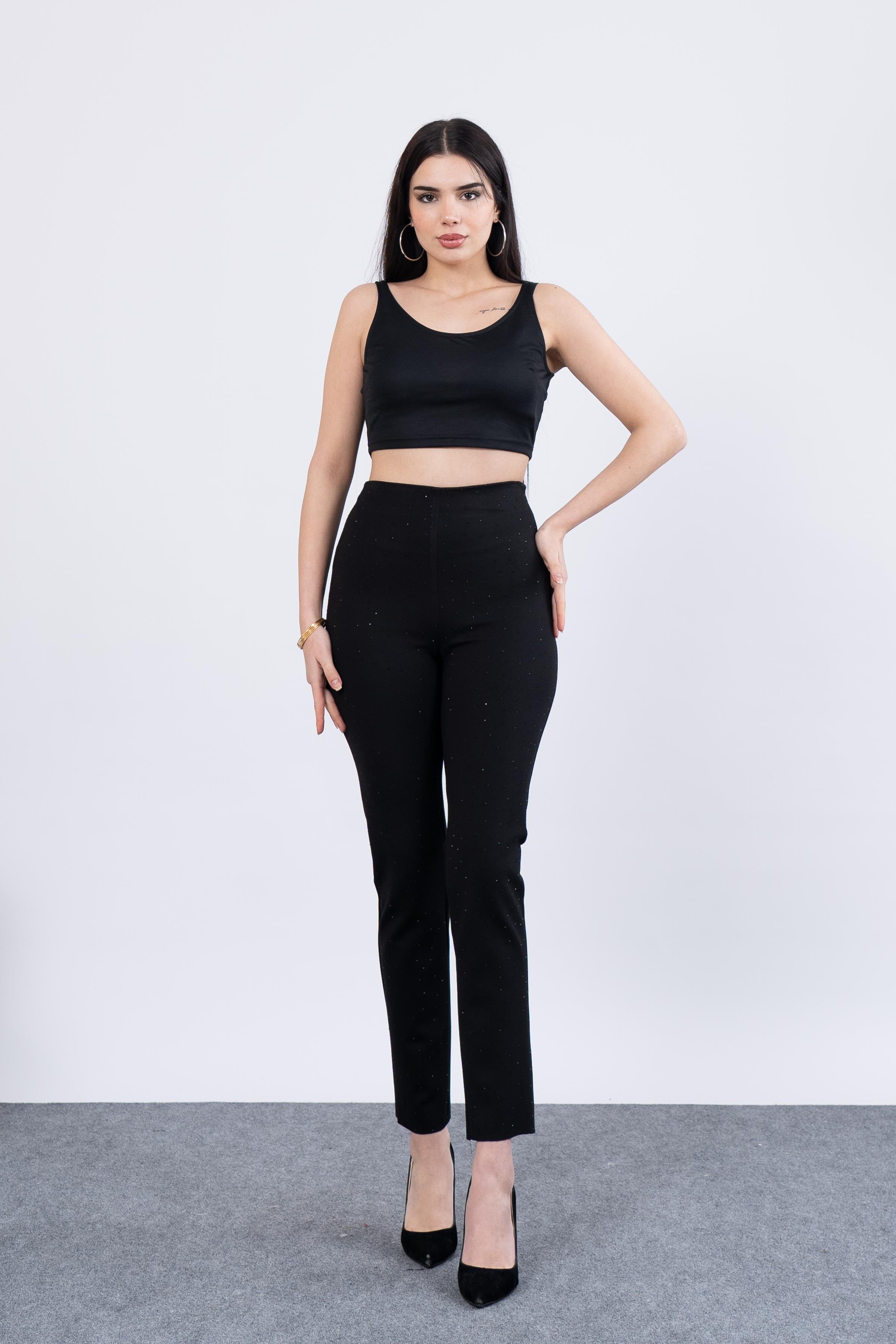 Çelik Örme Taşlı Tayt Pantolon 30199