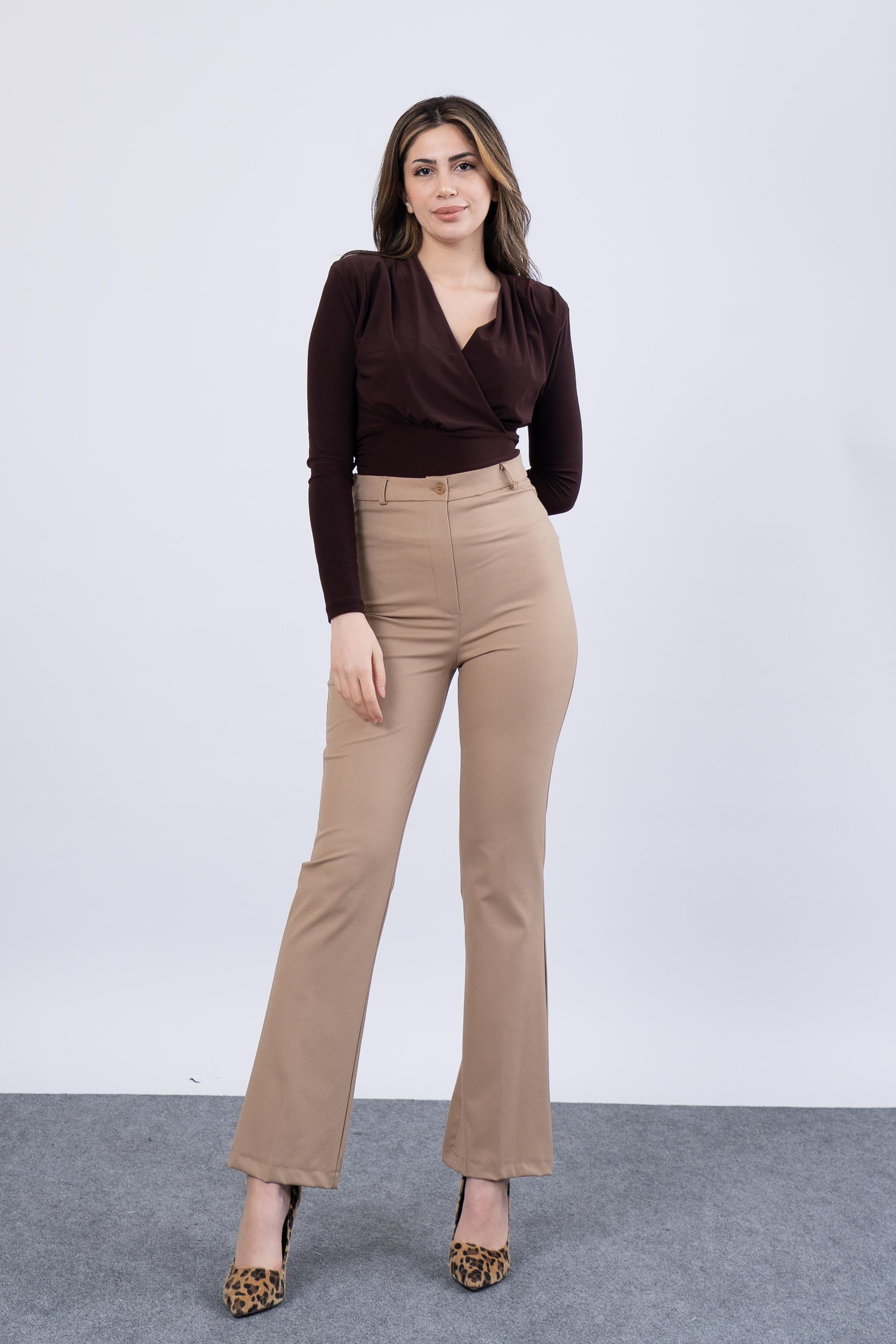 Cepsiz İspanyol Paça Kumaş Pantolon 30088