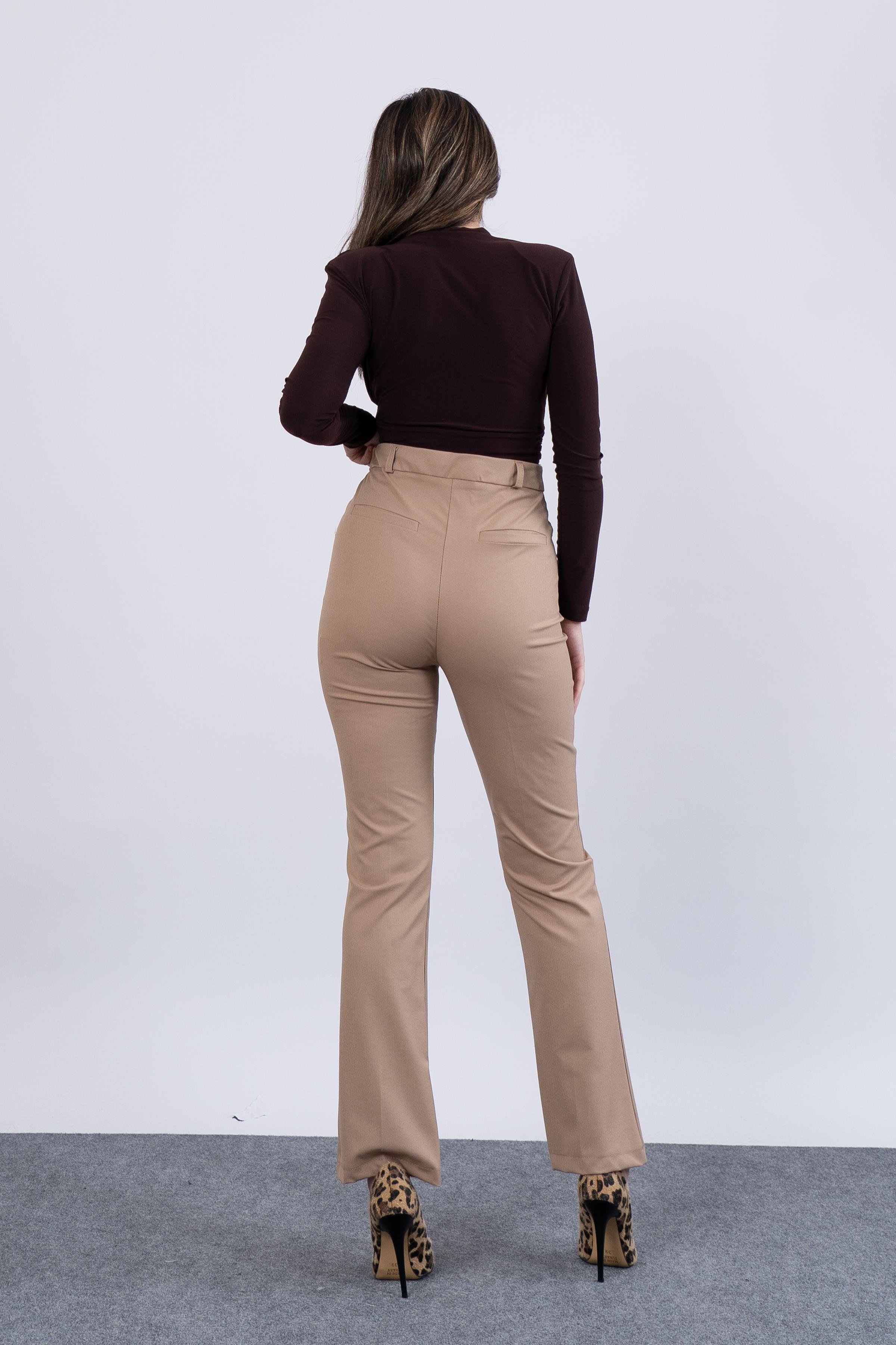 Cepsiz İspanyol Paça Kumaş Pantolon 30088