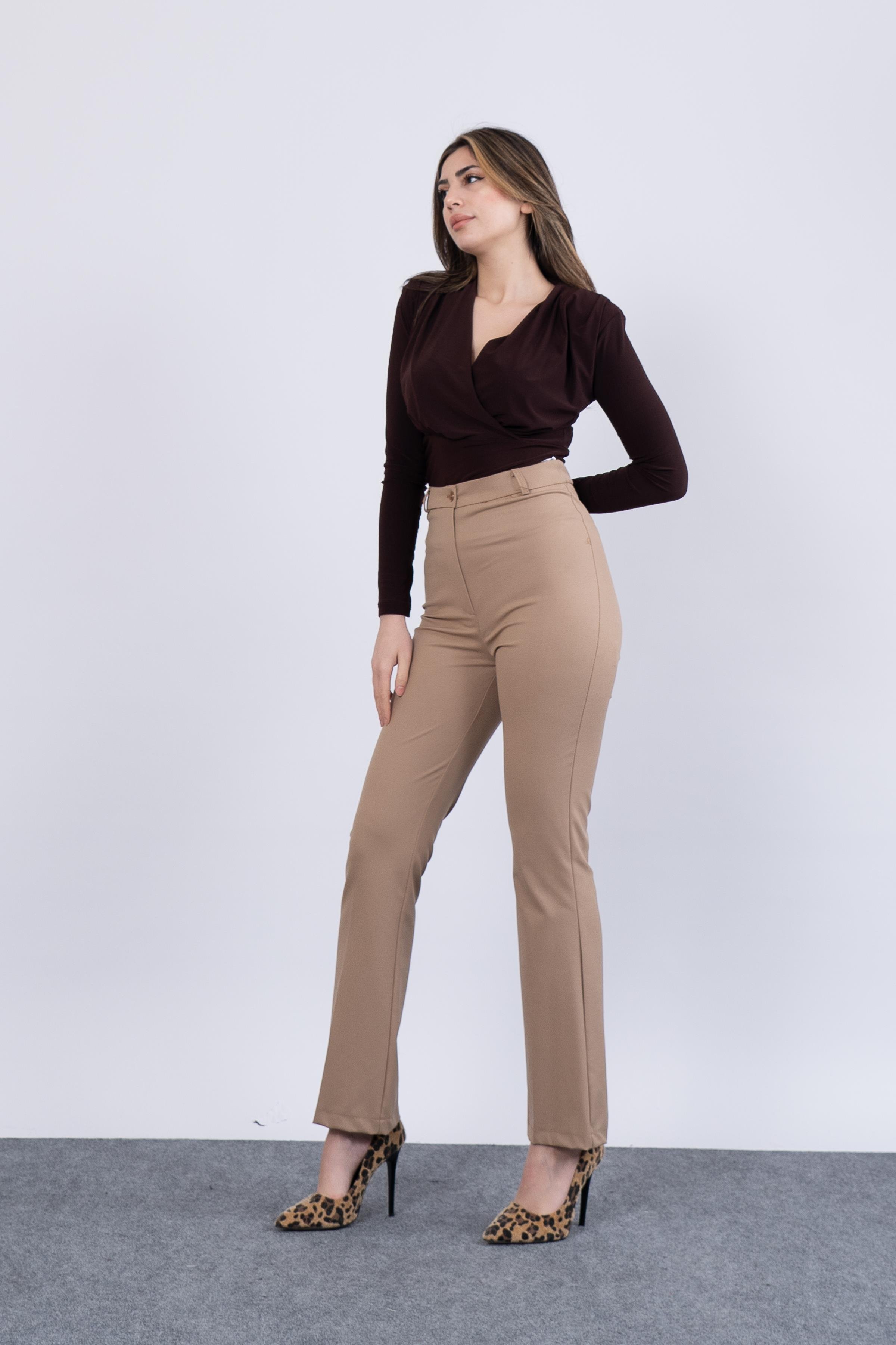 Cepsiz İspanyol Paça Kumaş Pantolon 30088