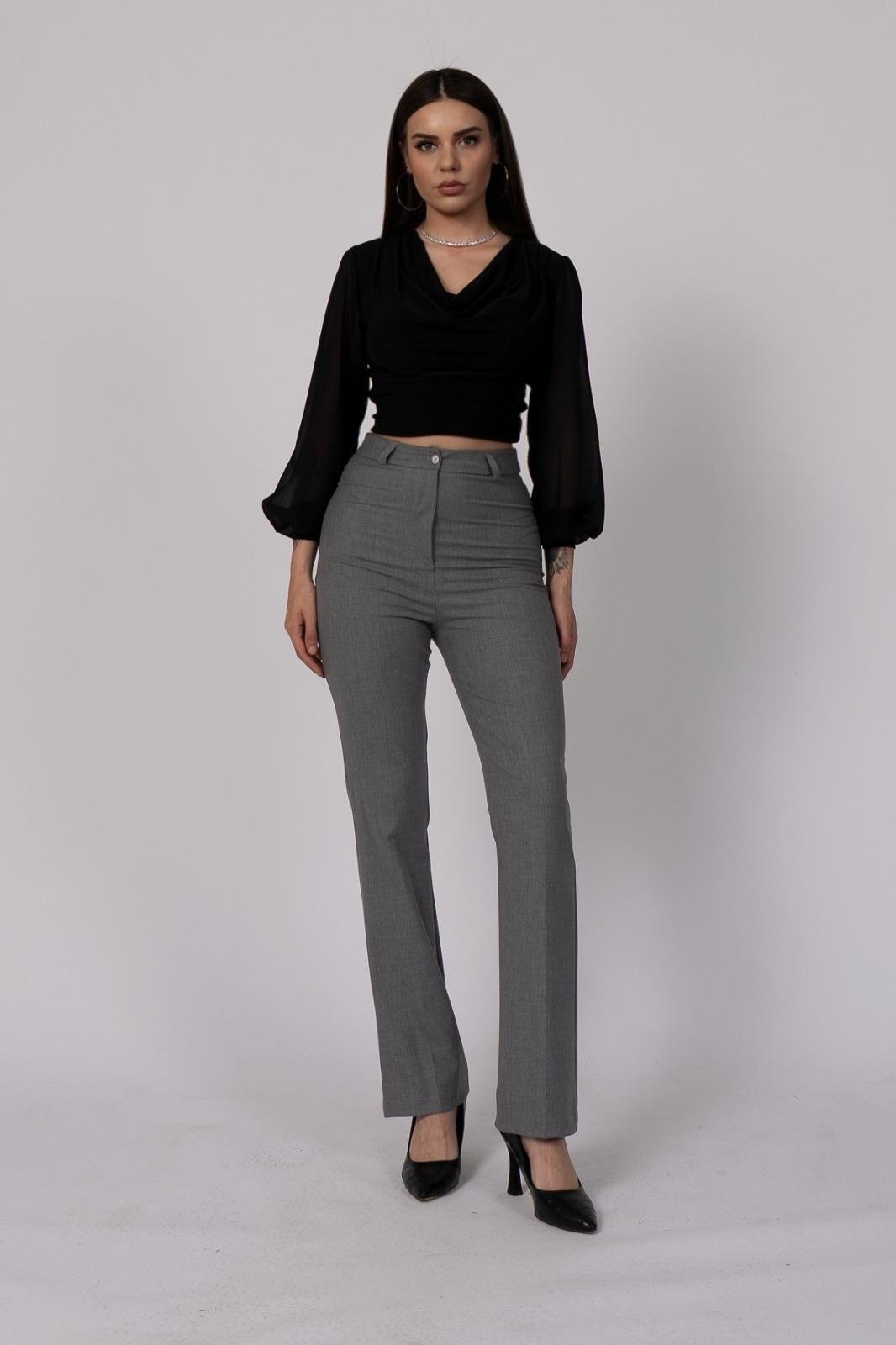 Cepsiz İspanyol Paça Kumaş Pantolon 30088