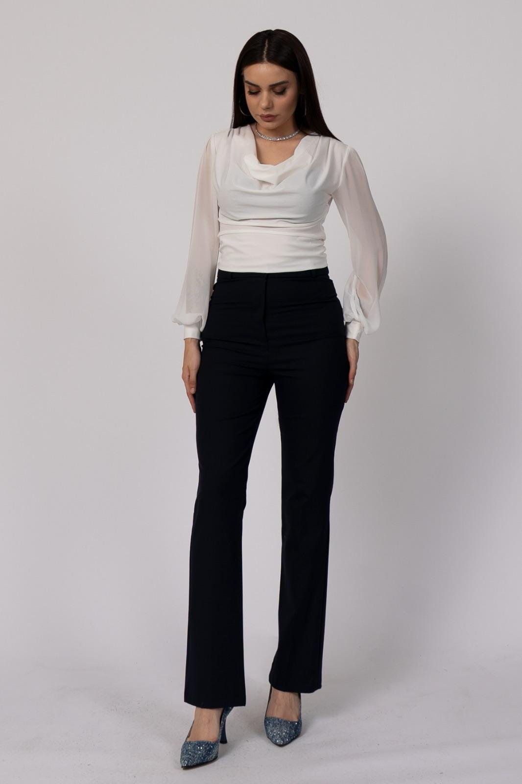 Cepsiz İspanyol Paça Kumaş Pantolon 30088